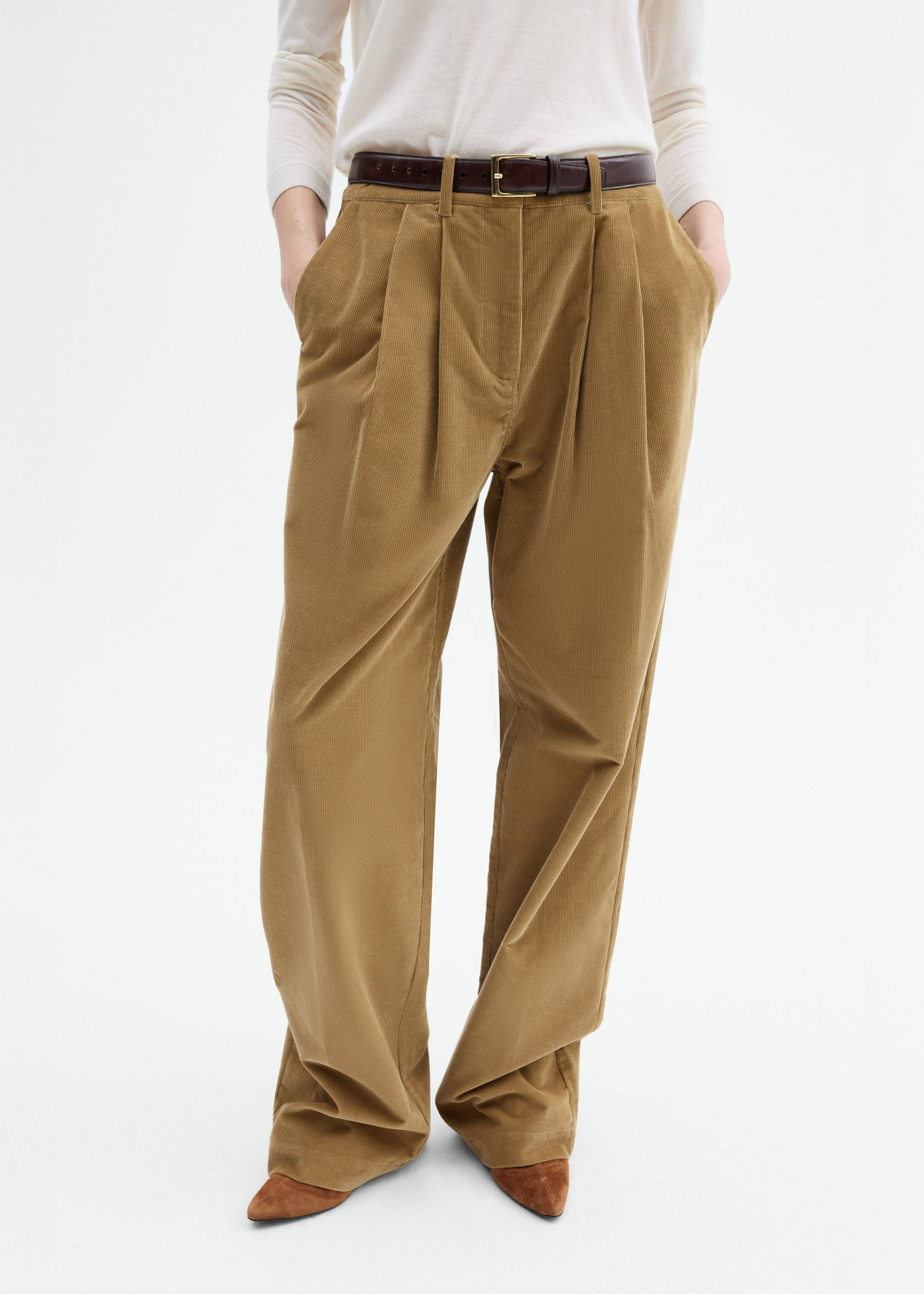 Corduroy Wide Leg Pant - 4