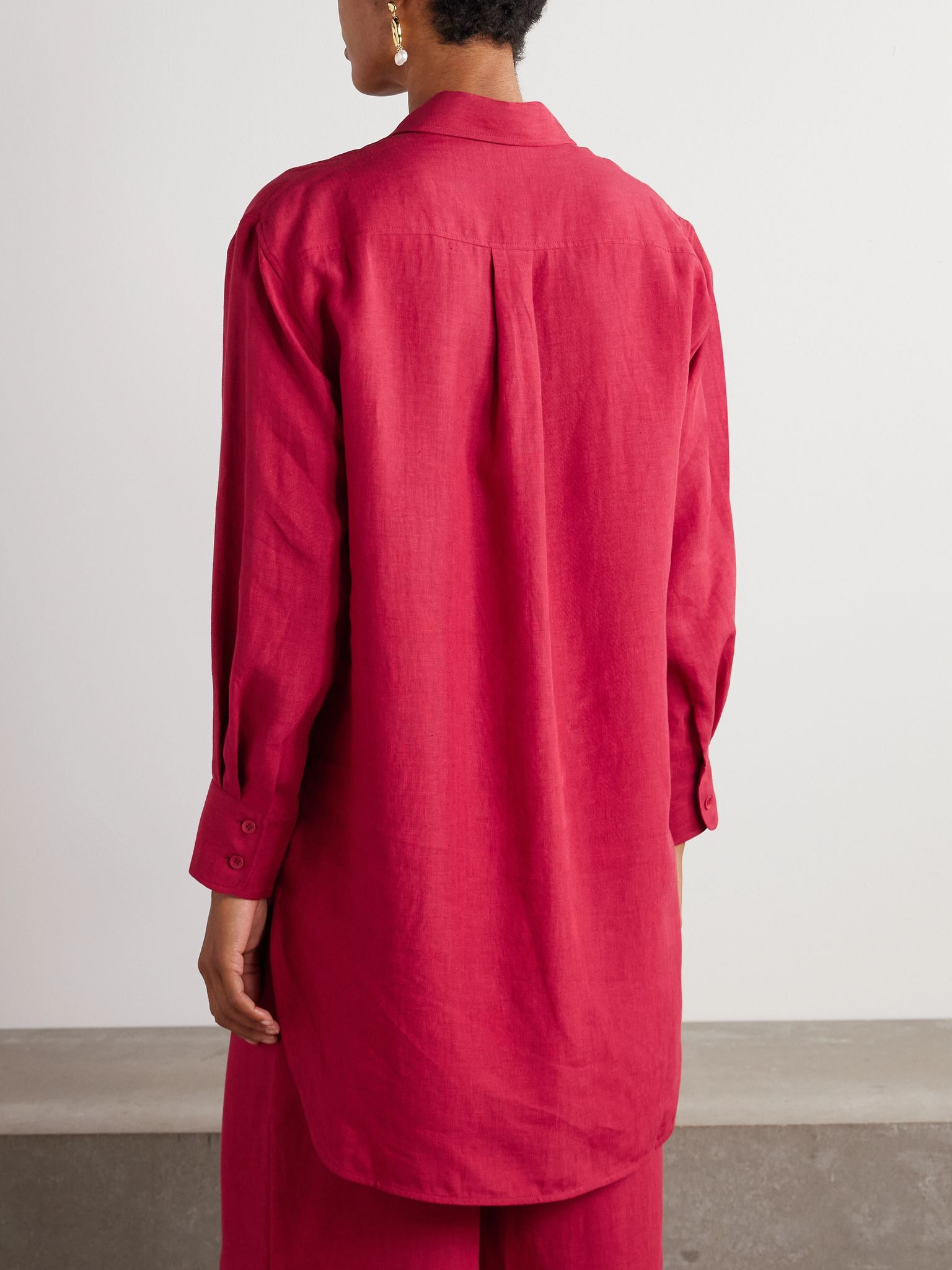 L'intemporel Mignonette linen shirt Red - 4