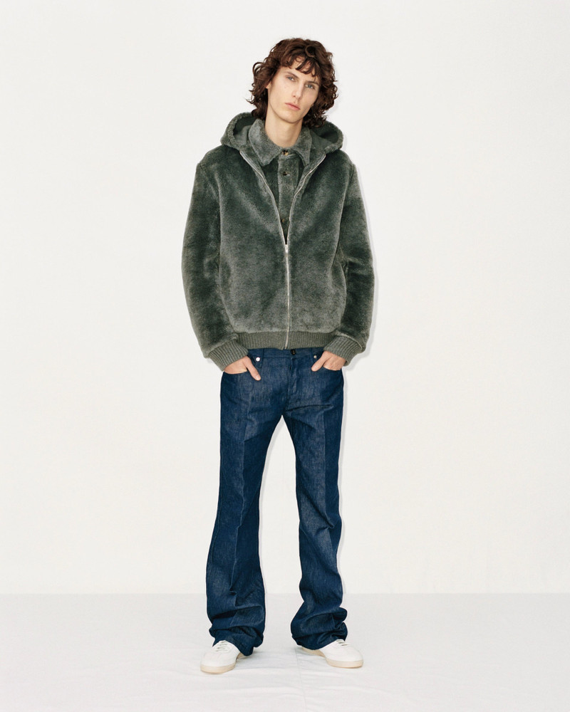 GABRIELA HEARST Tom Hoody Jacket in Dark Grey Virgin Wool Silk Cashmere Fur outlook