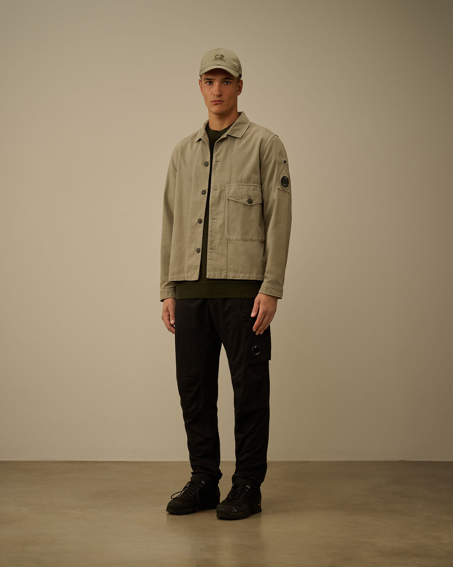 Vintage Army Structure Lens Button Overshirt - 2