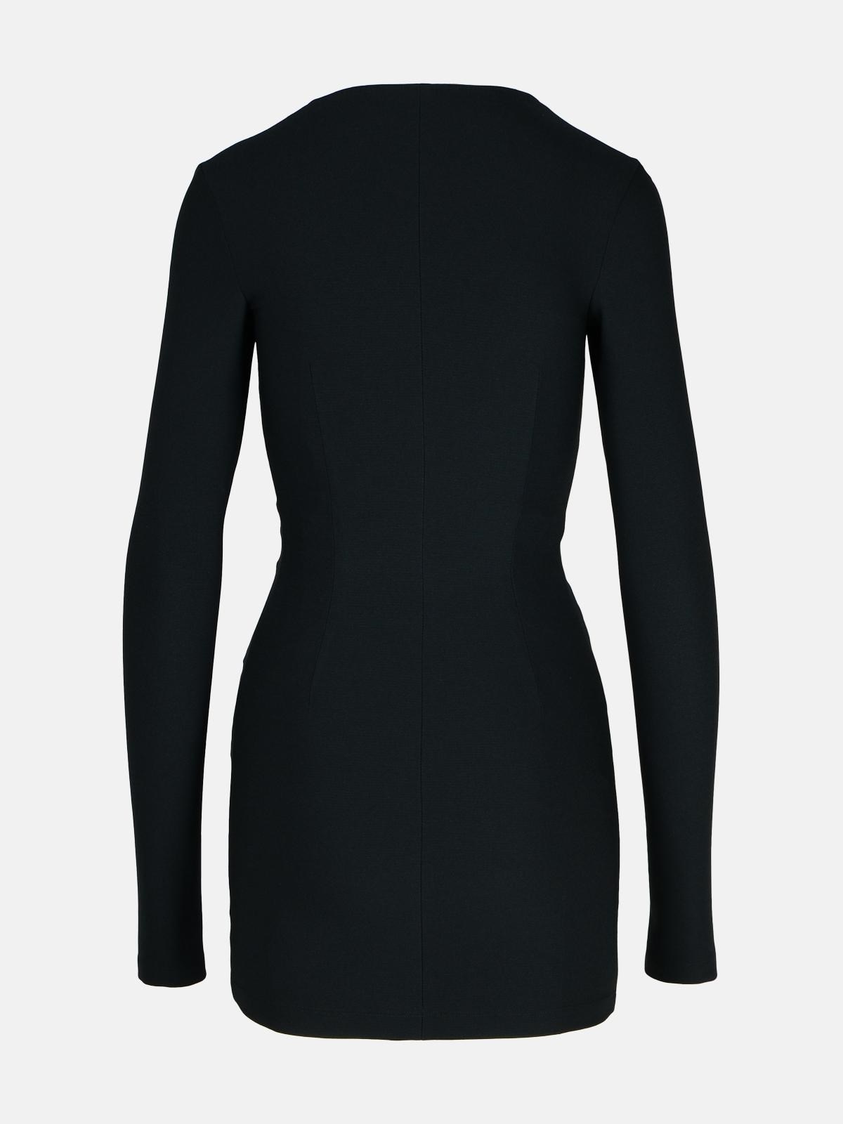 BLACK POLYESTER BLEND DRESS - 3