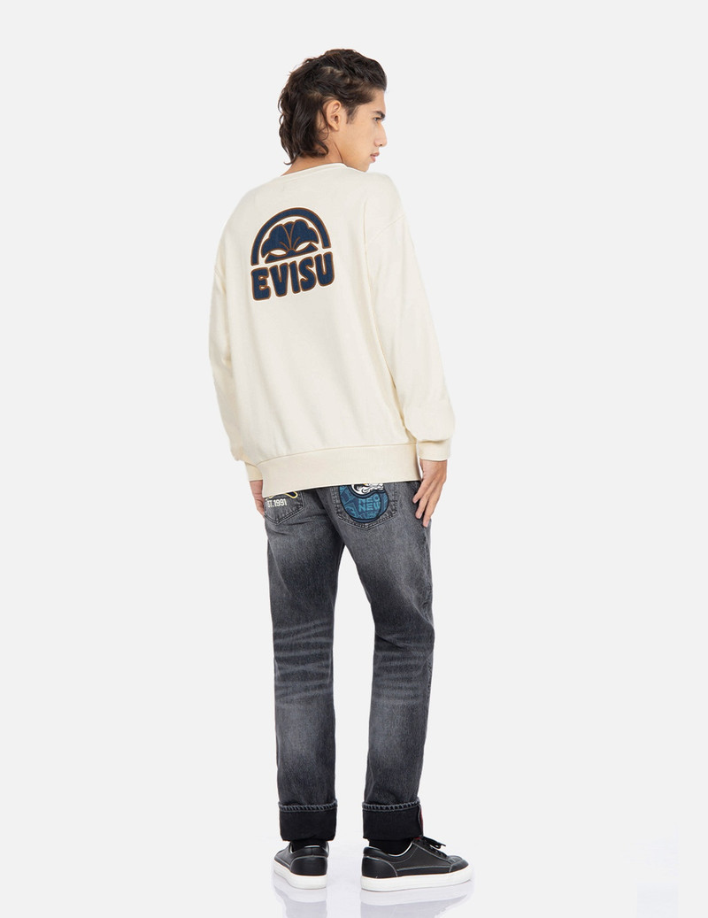 KAMON LOGO DENIM APPLIQUÉ SWEATSHIRT 3