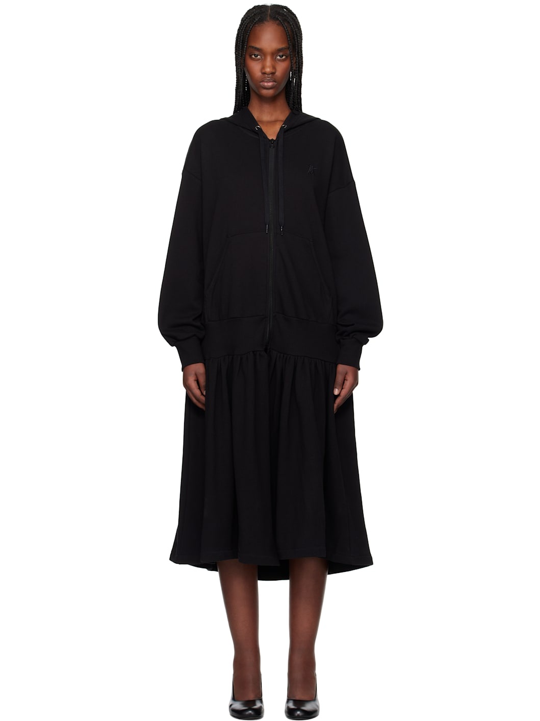 [OPEN YY] / ☆ 25SS JERSEY SHIRRING HOODIE JACKET / BLACK OPEN YY] JERSEY SHIRRING HOODIE JACKET _ BLACK