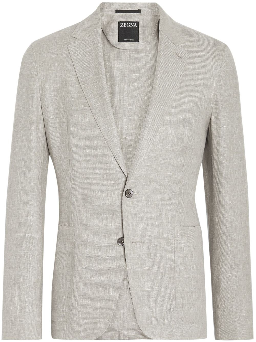 linen-blend blazer - 1