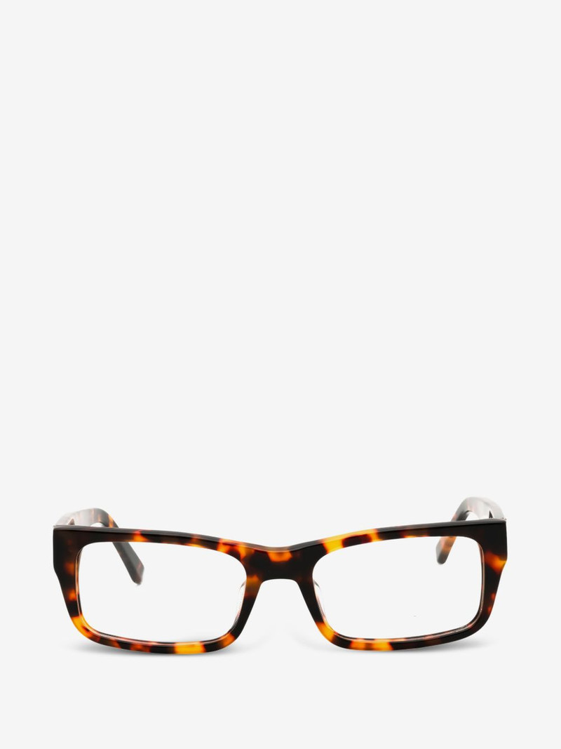 tortoiseshell-effect rectangle-frame glasses 1