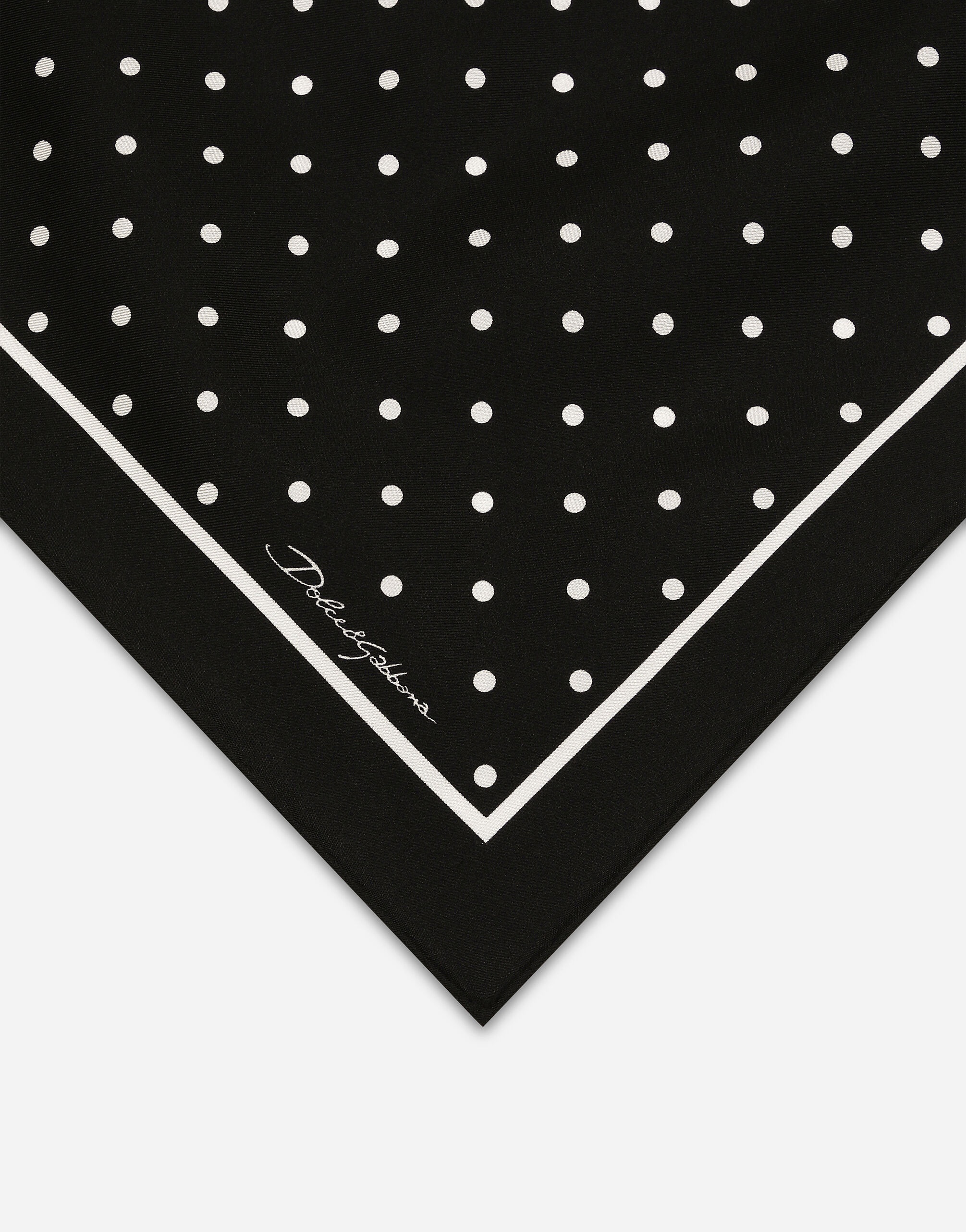Silk twill scarf with polka-dot print (50x50) - 2