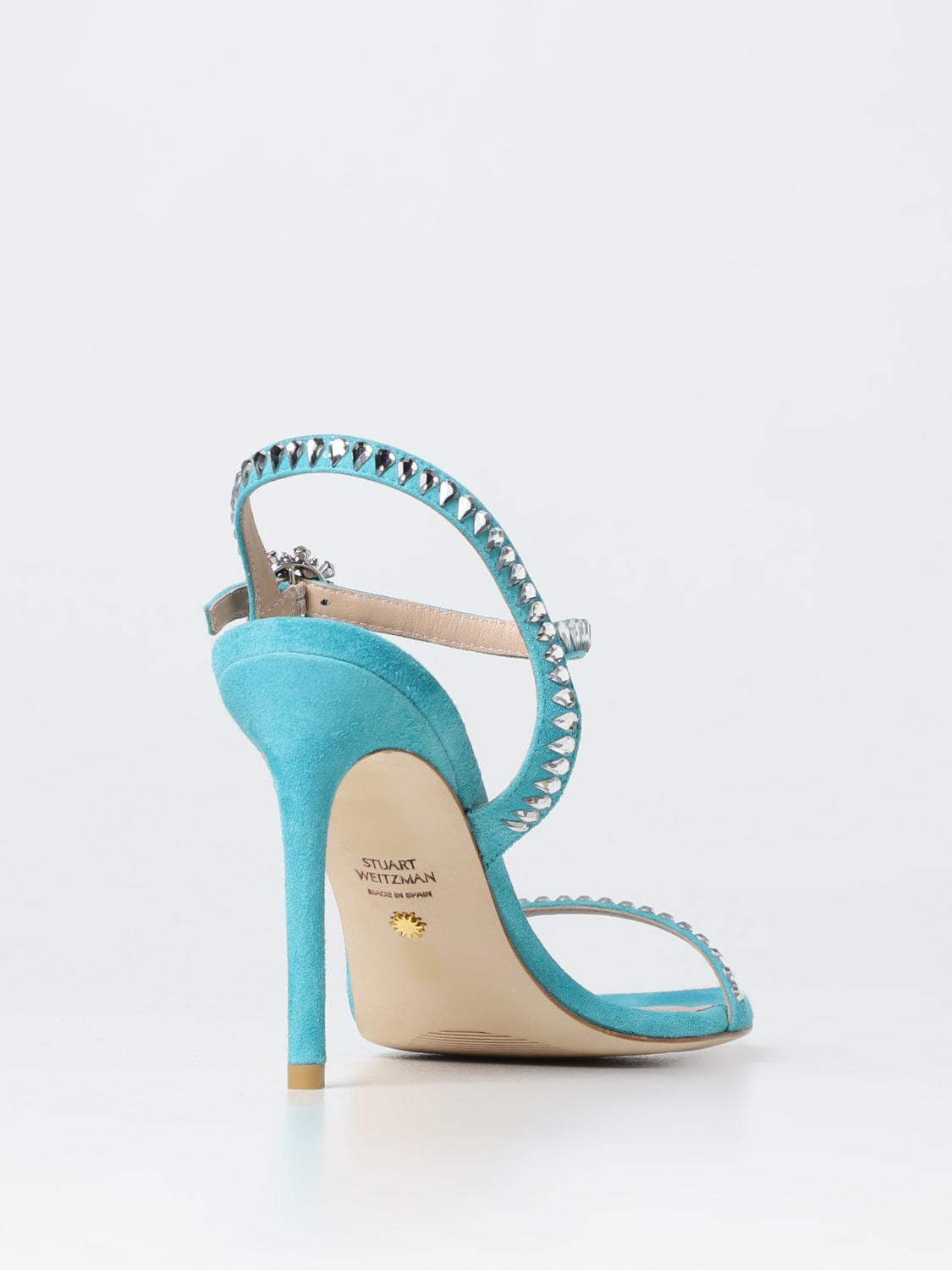 Ballet Stuart Weitzman sandal in suede with teardrop rhinestones - 3