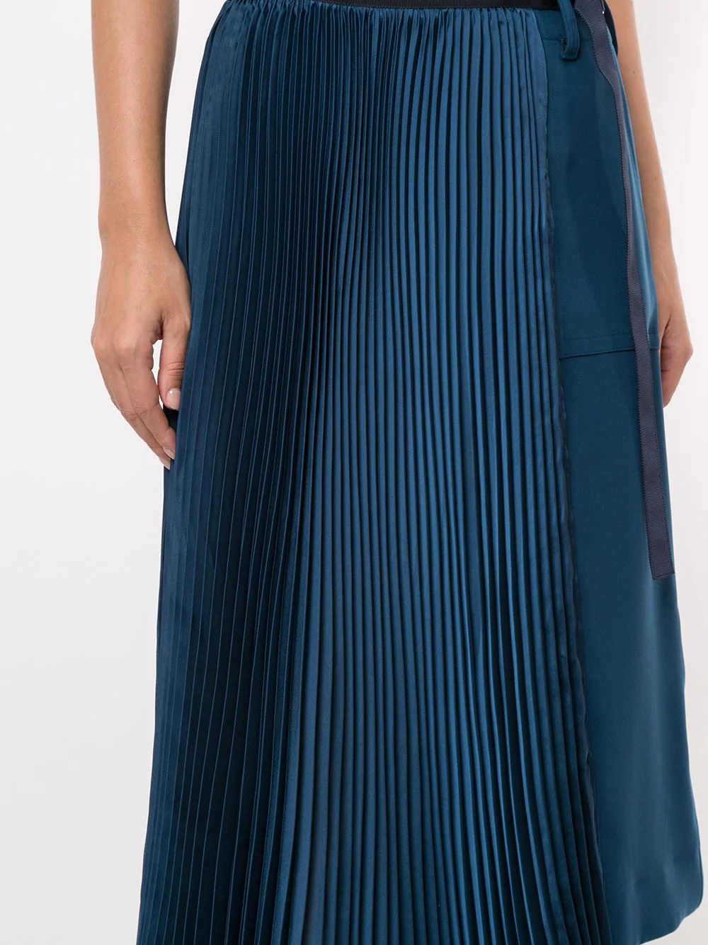 asymmetric pleated midi skirt - 5