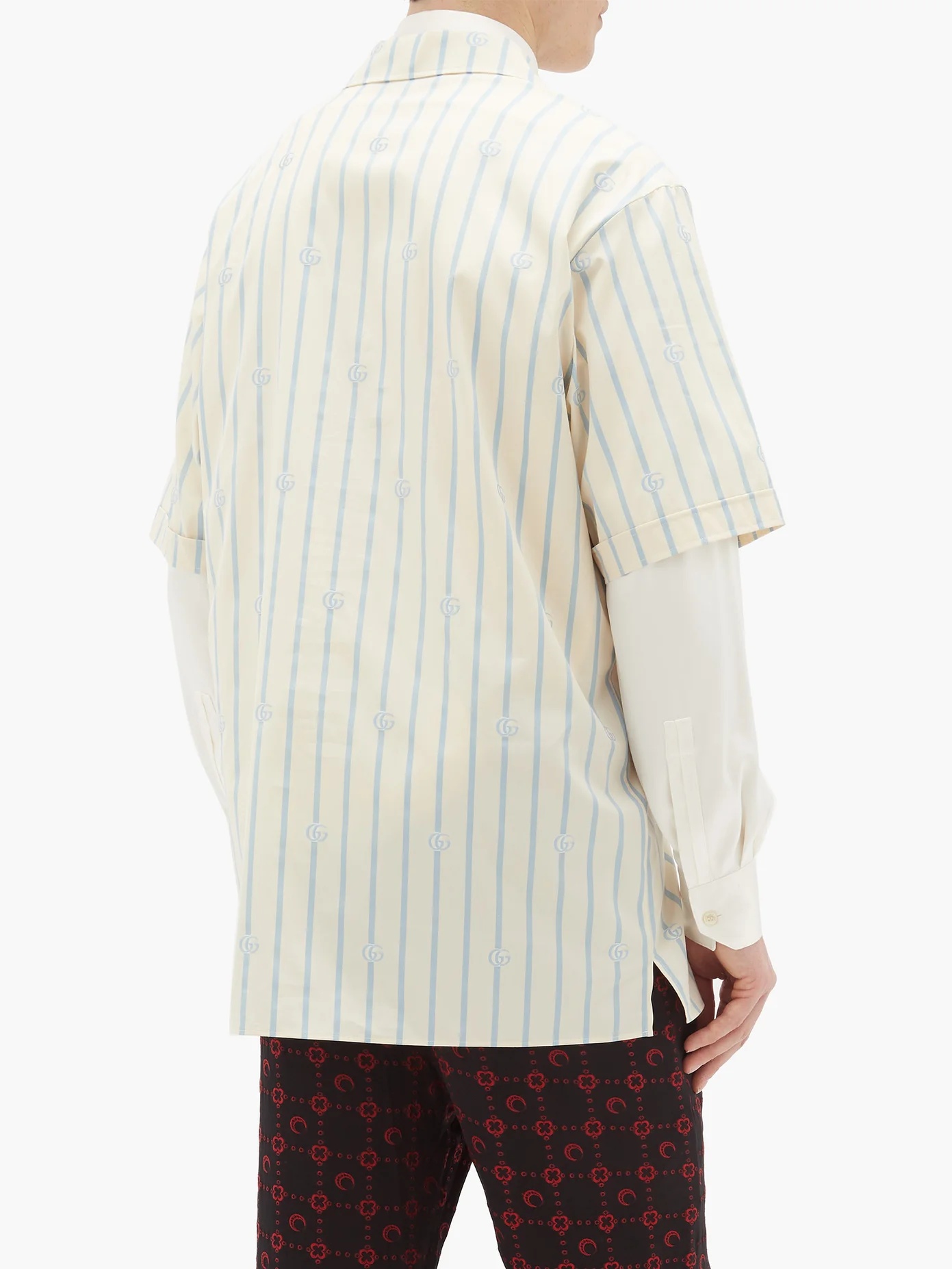 Striped GG-jacquard cotton shirt - 6