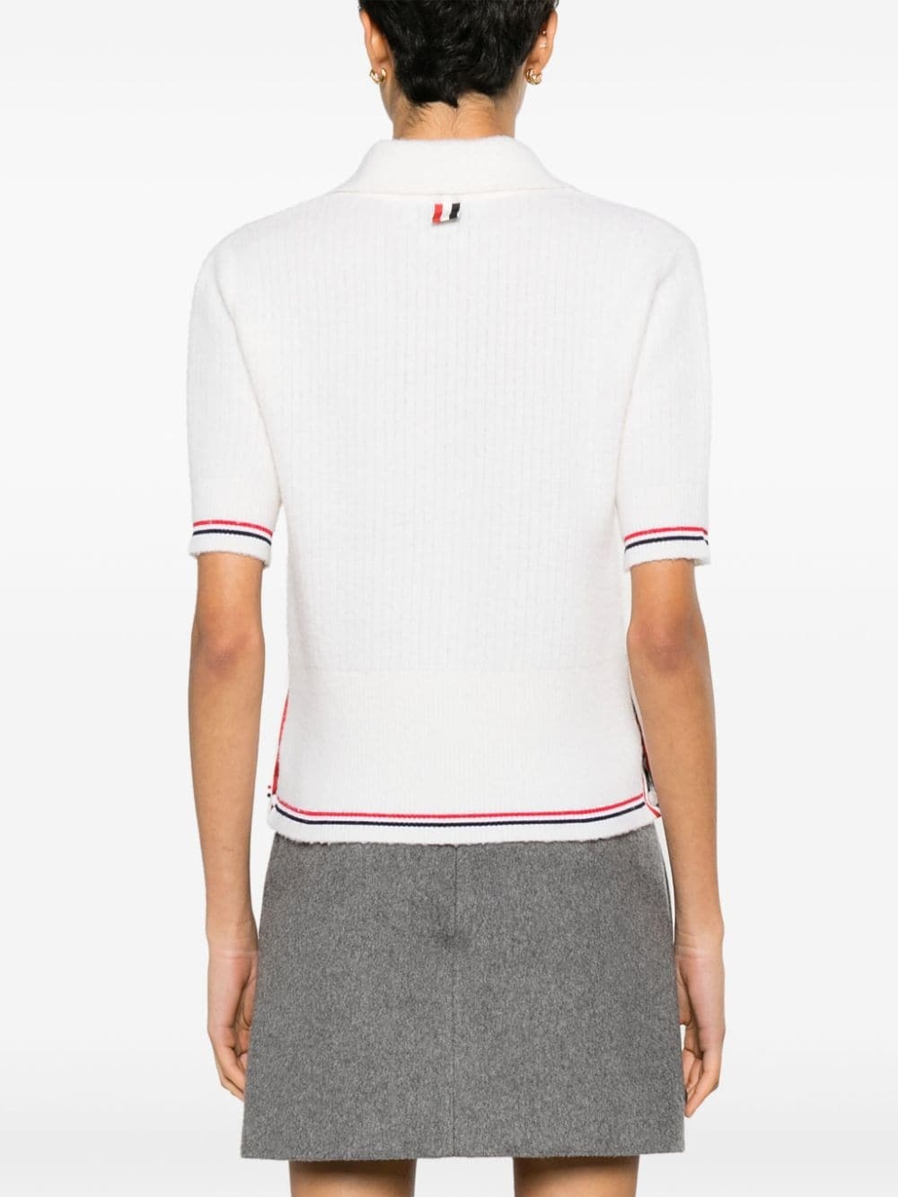 RWB-stripe knitted T-shirt - 4