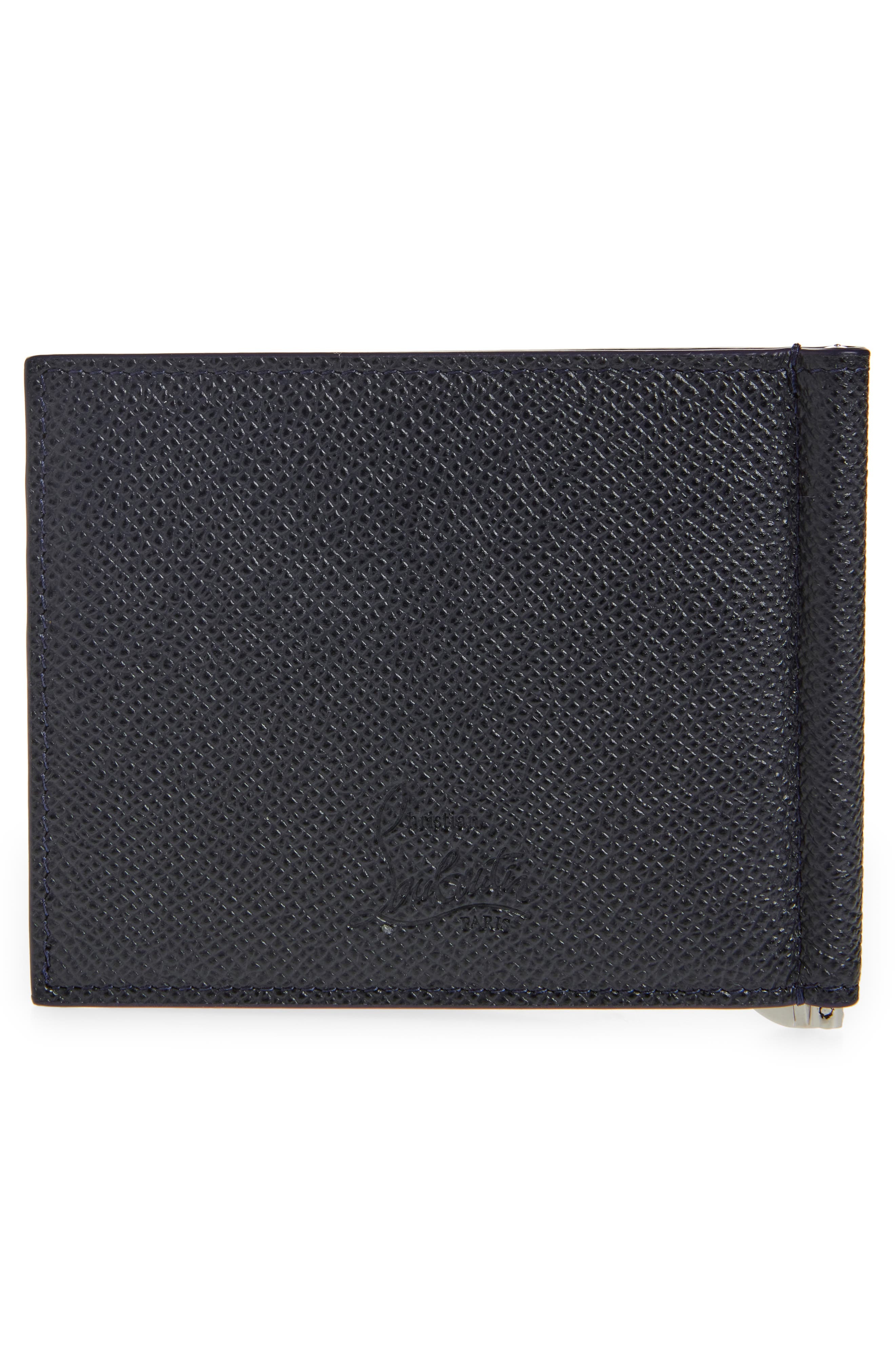 Christian Louboutin Groovy Calfskin Bifold Wallet with Money Clip in Navy at Nordstrom - 3