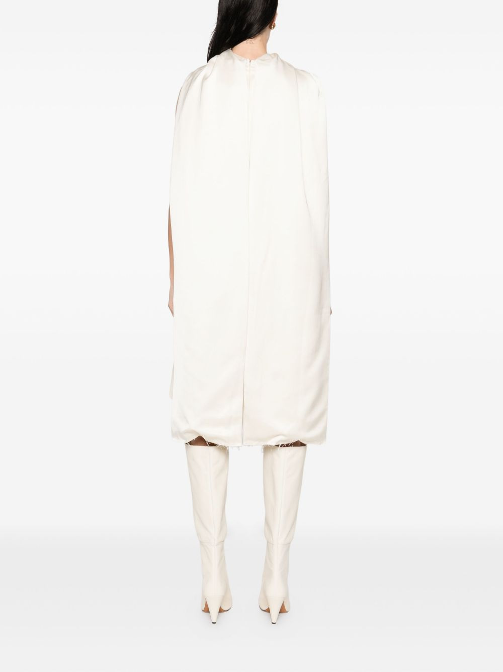raw-edge silk dress - 4