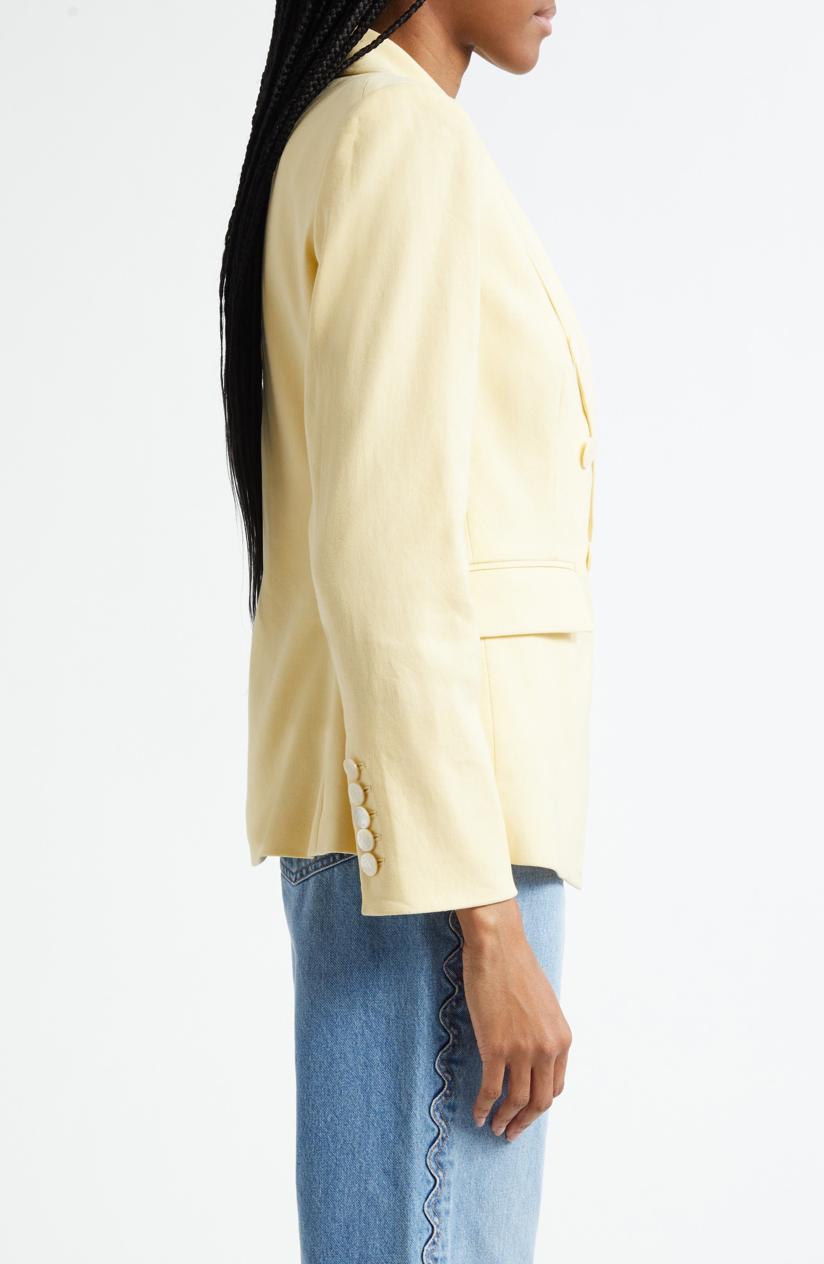 Veronica Beard Miller Linen Blend Dickey Jacket in Chamomile at Nordstrom - 4