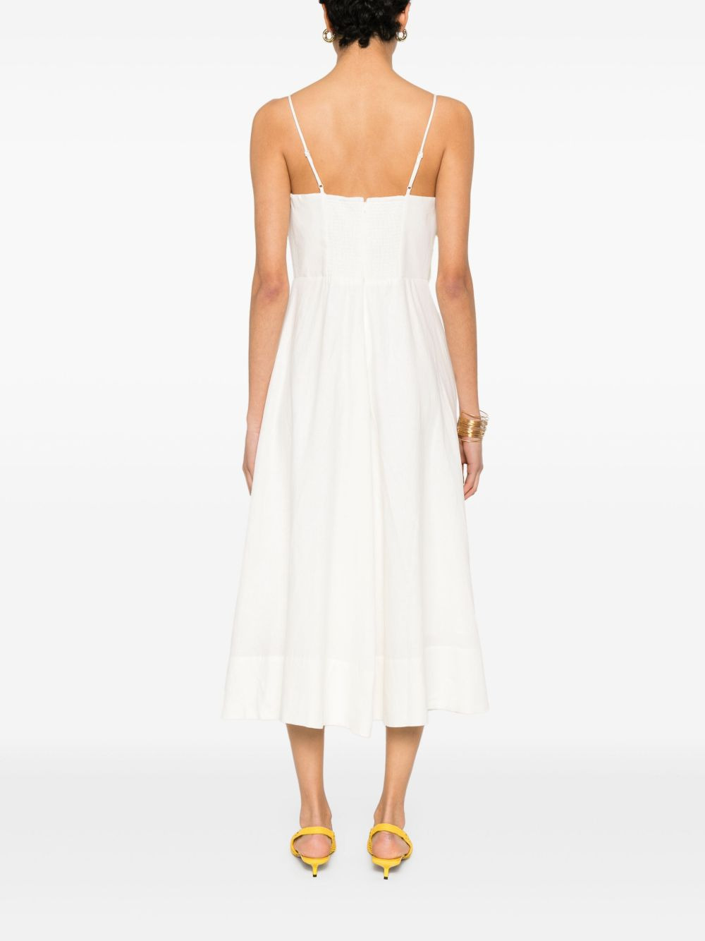 floral-appliqué midi dress - 4
