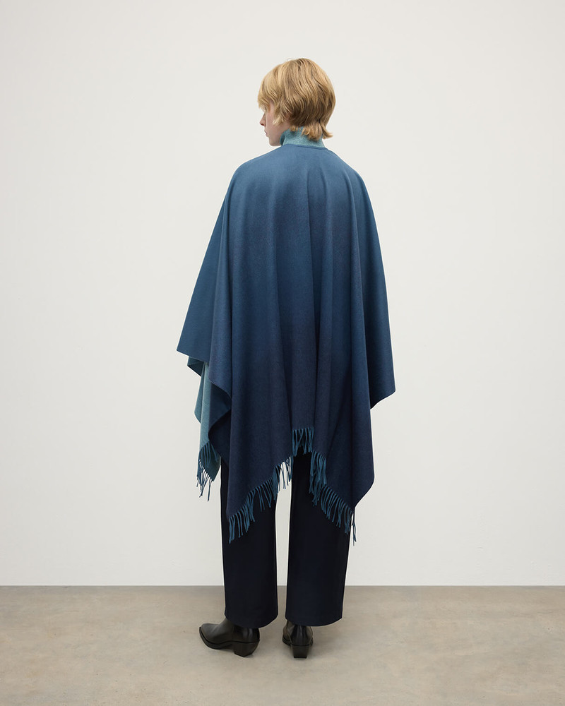Blue Ombré Cashmere Cape 4