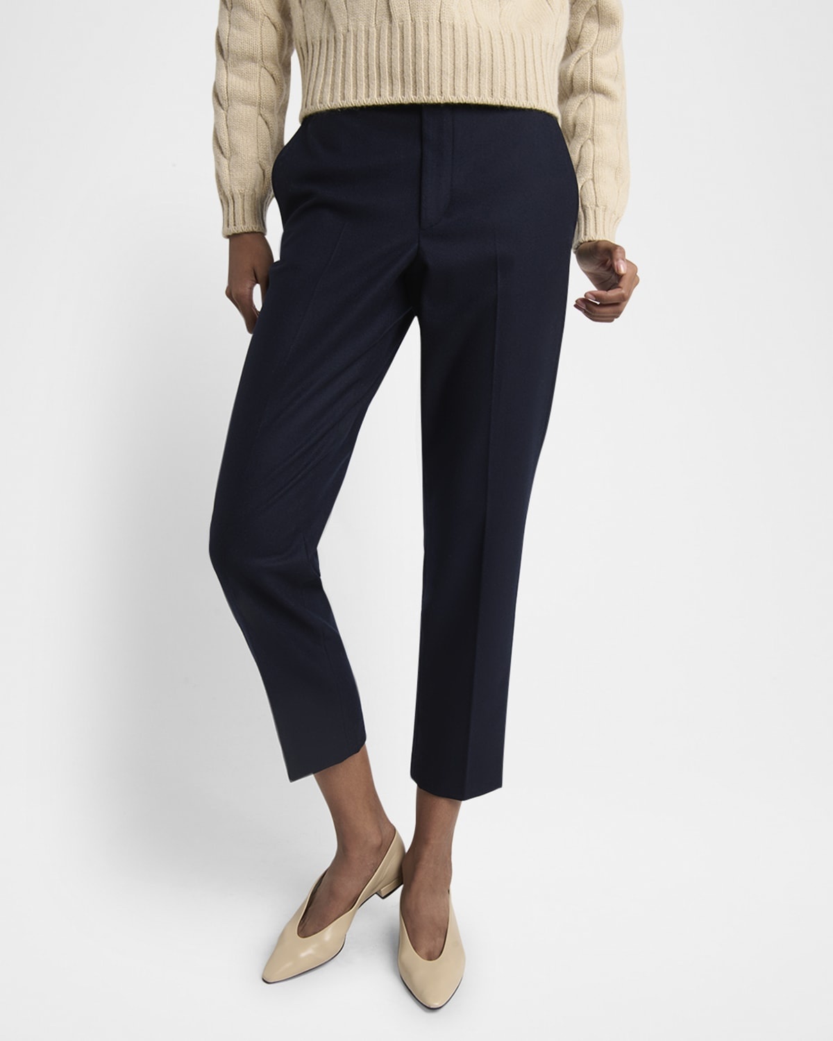 Doyle Cashmere Flannel Straight-Leg Ankle Trousers - 7