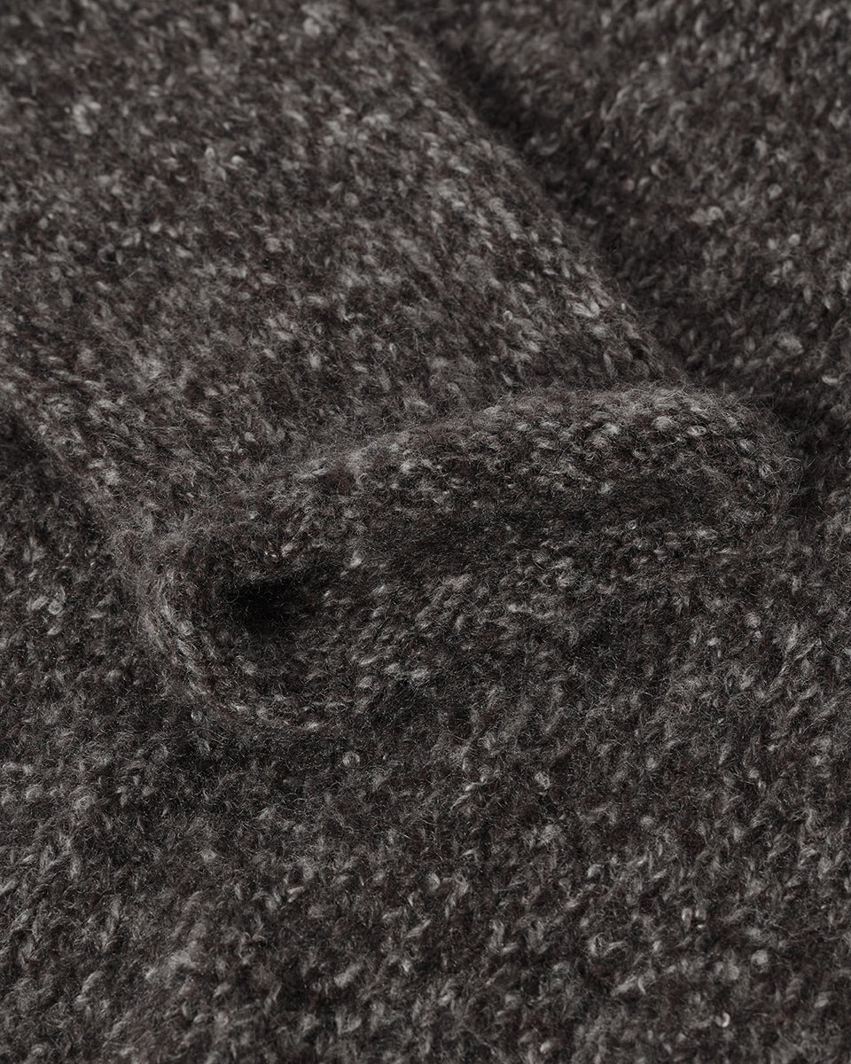 Brushed Cashmere-Silk Grey Jumper - 6