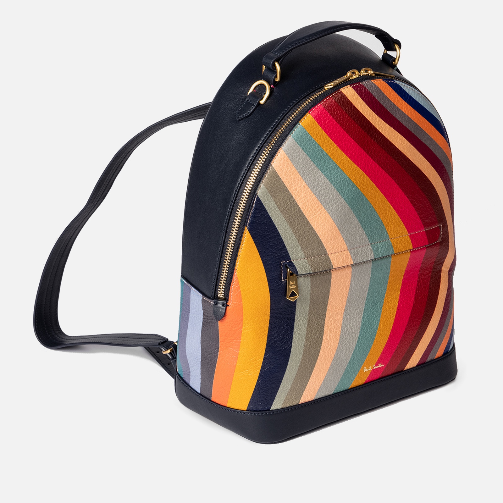 Paul Smith Swirl Striped Leather Backpack - 2