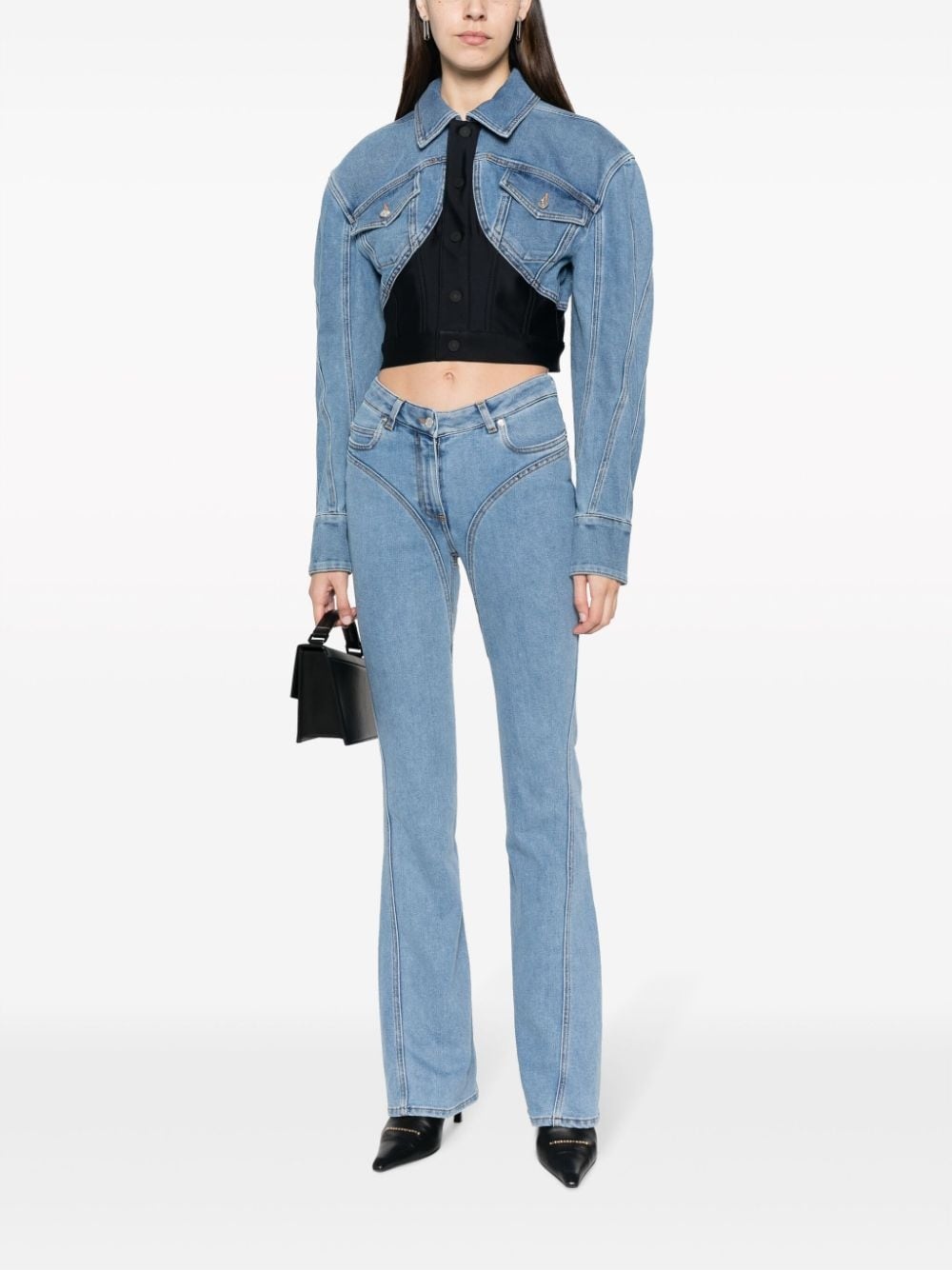 seam-detail flared jeans - 2