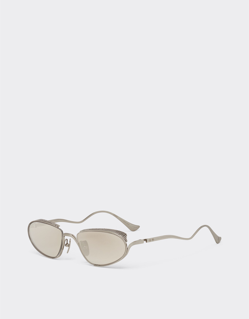 Ferrari sunglasses in silver-tone titanium with grey lenses 4
