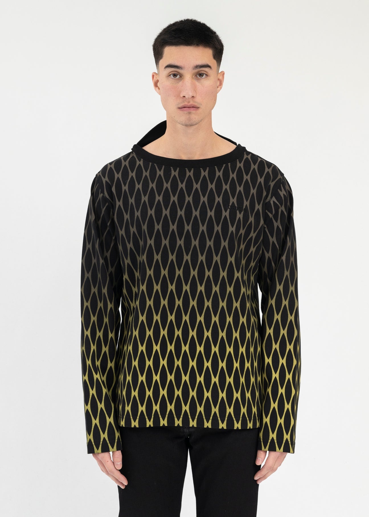BLACK CHAIN PRINT MASK LS T-SHIRT - 3