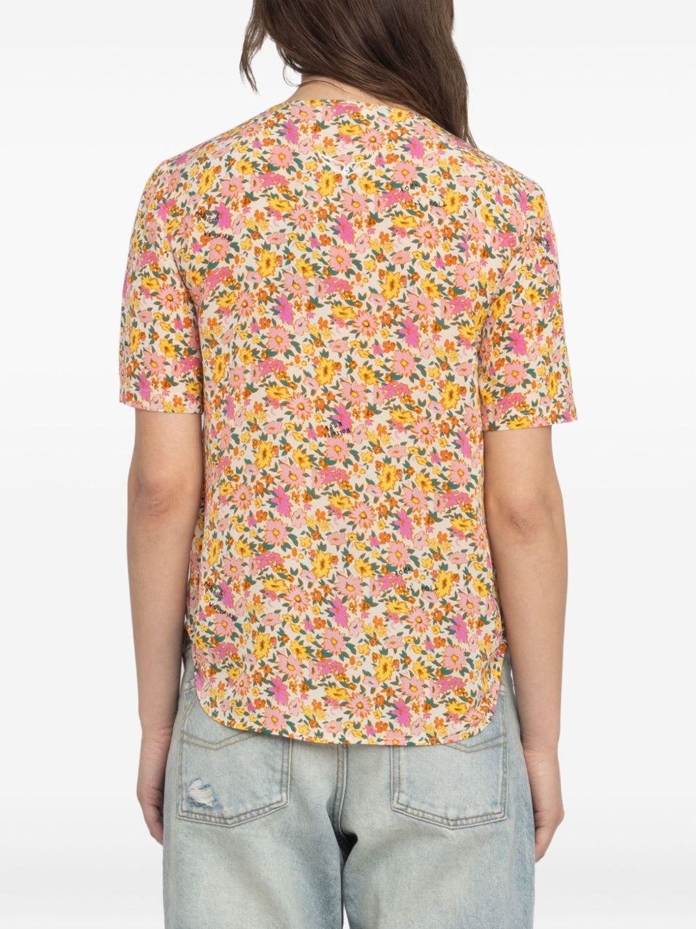floral-print short-sleeve top - 7