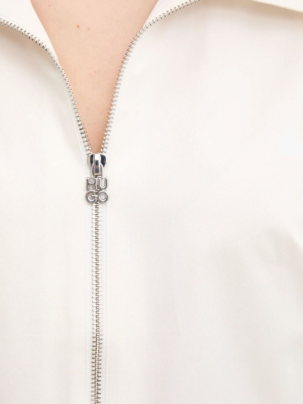 zip-front cropped shirt - 4