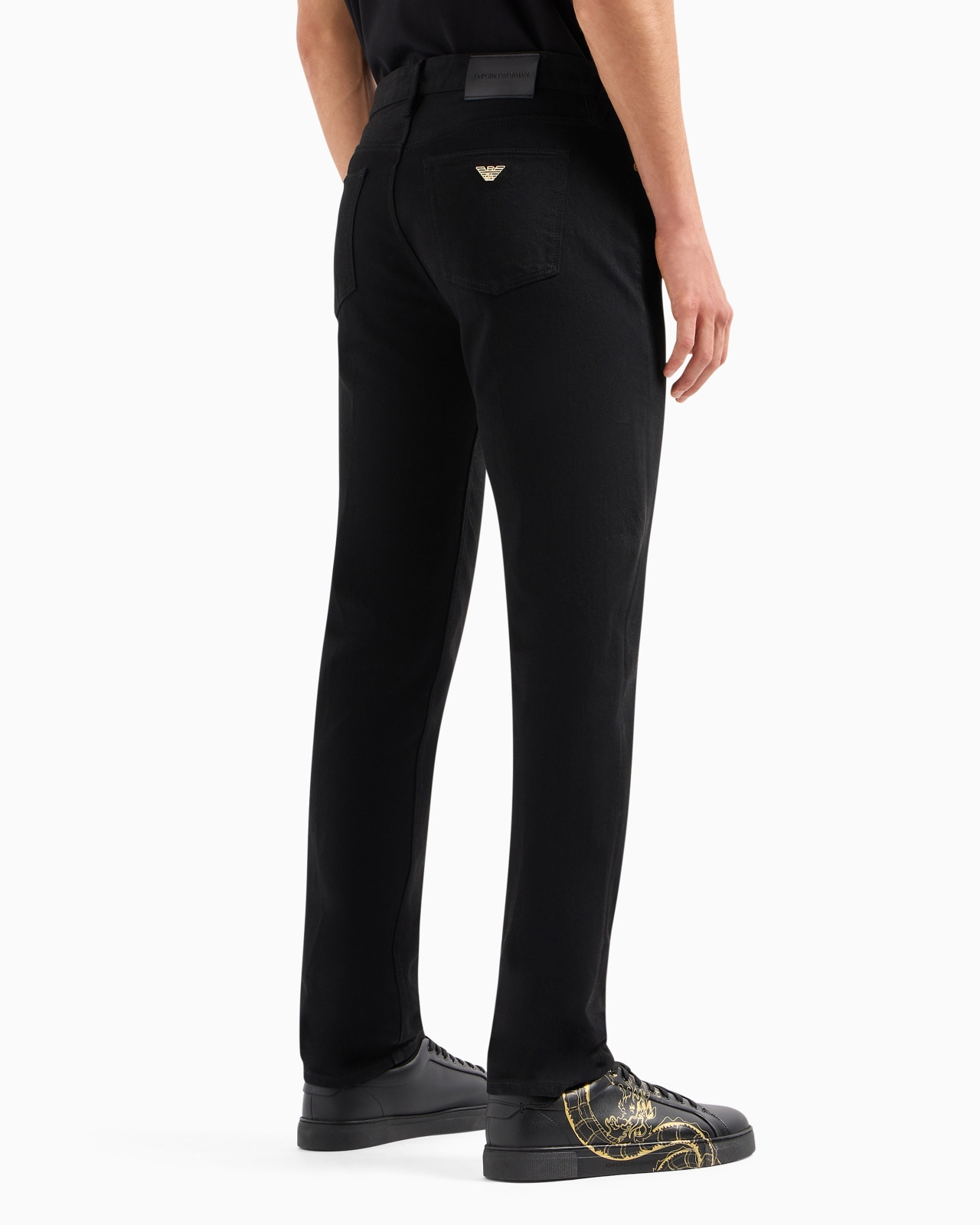 J75 Slim-fit stretch denim jeans with gold details - 3