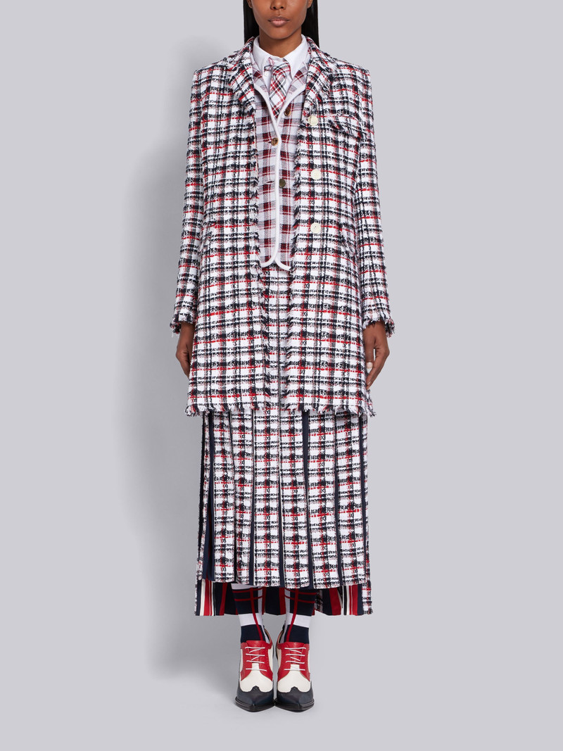 RWB Plaid Ribbon Tweed Unconstructed Chesterfield Overcoat 4