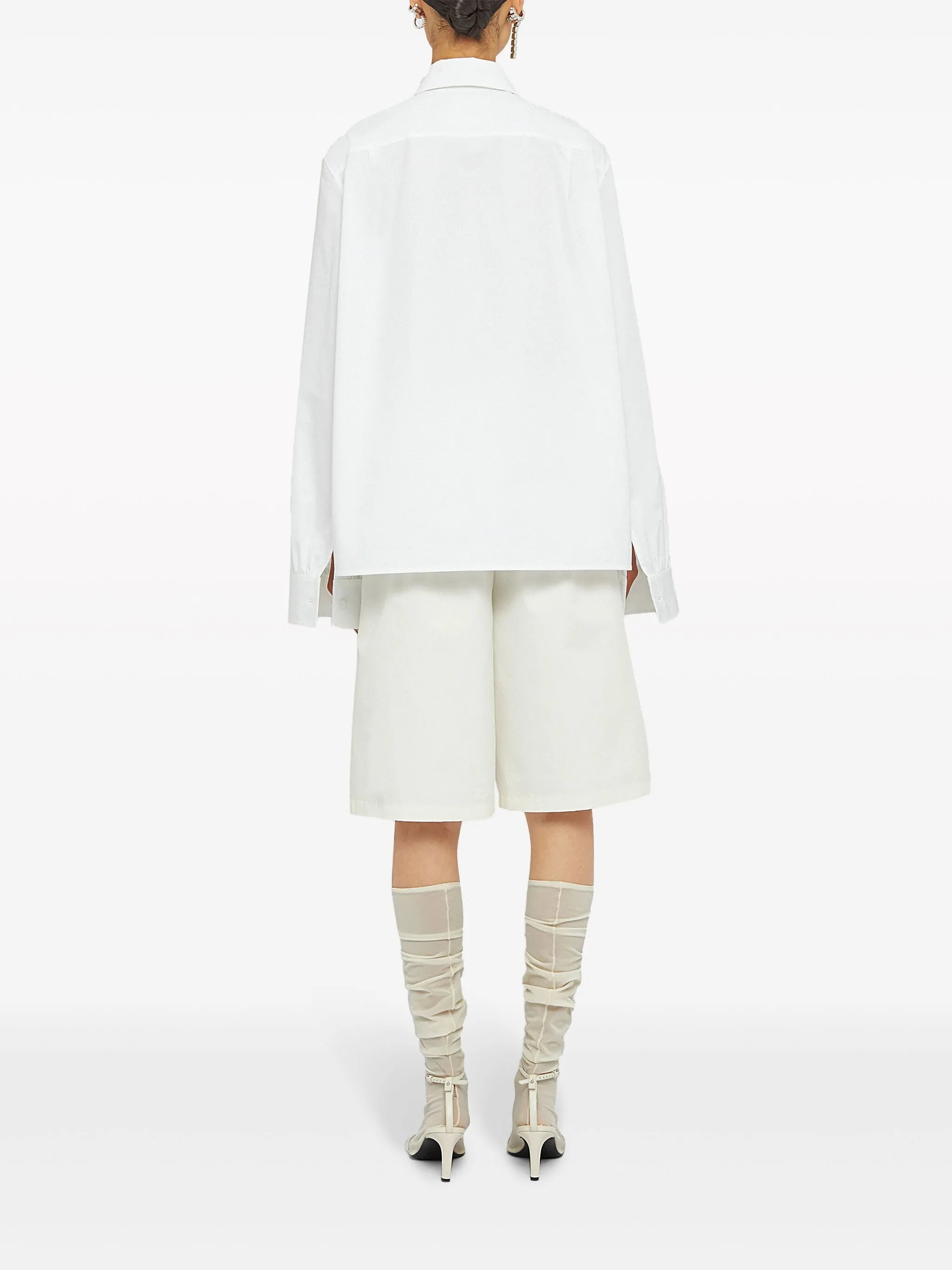 Jewel-clip Cotton Shirt - 4