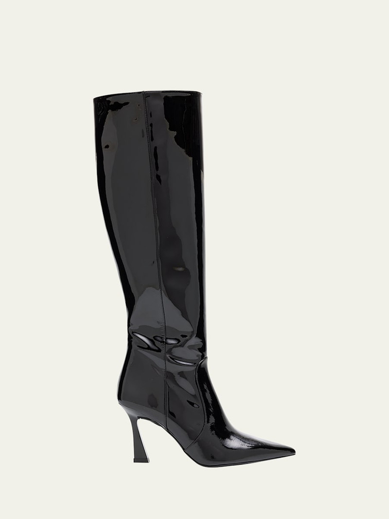 85mm Vinnie Patent Leather Knee-High Boots 1