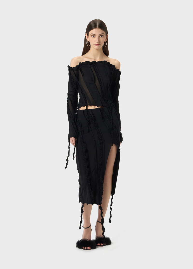 MIDI JERSEY SKIRT WITH RUFFLES 5