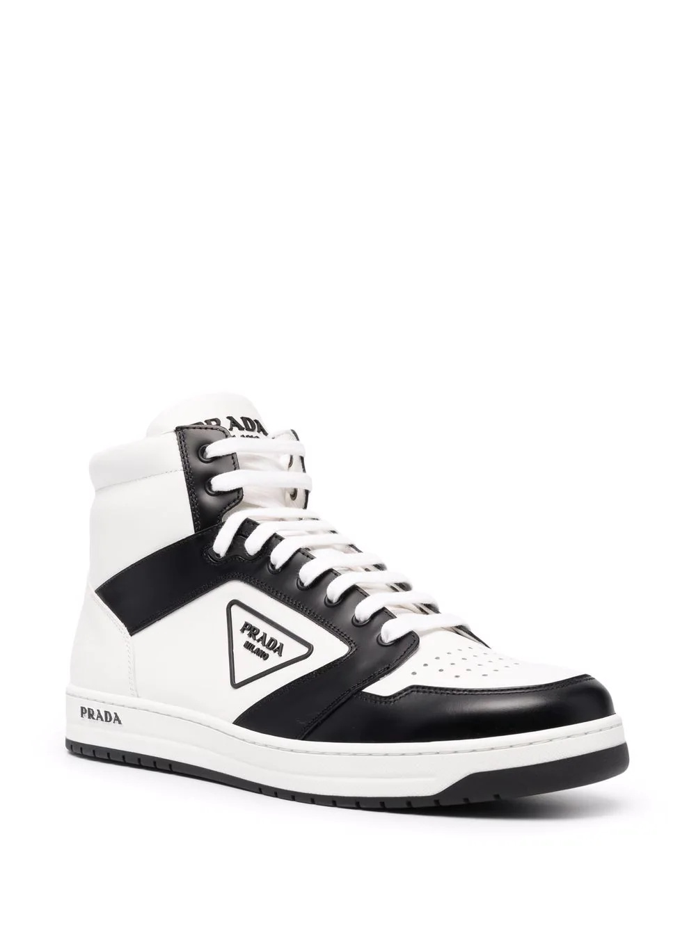 triangle-logo contrast-trim sneakers - 2