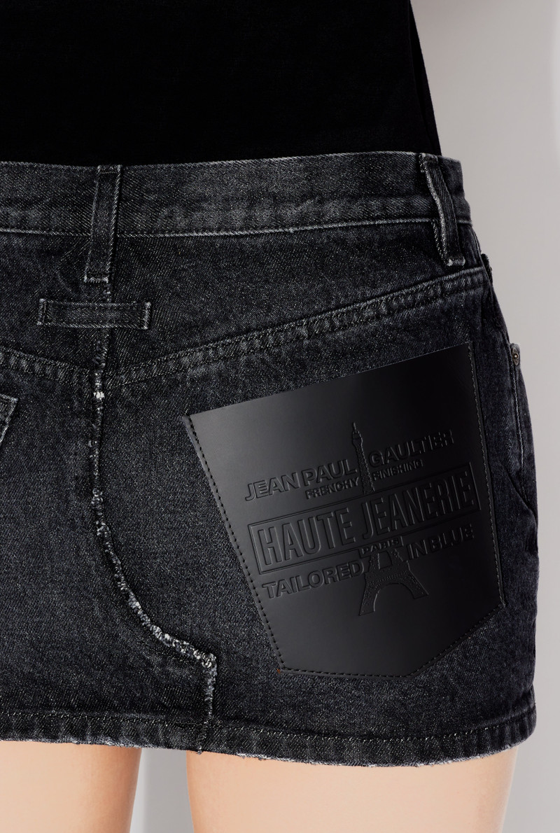 THE BLACK DENIM HAUTE JEANERIE SKIRT 4