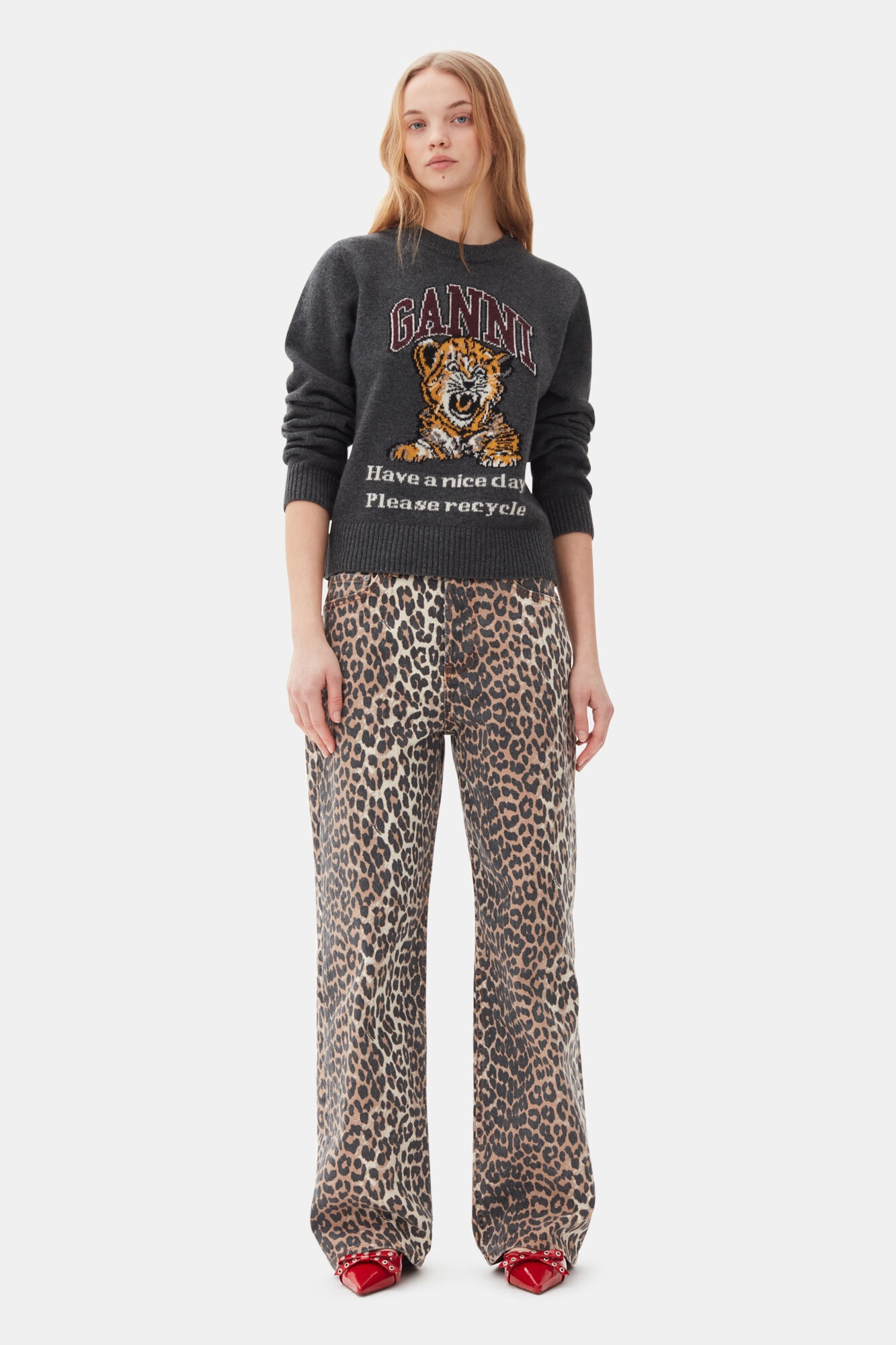 DARK GREY GRAPHIC TIGER PULLOVER - 3