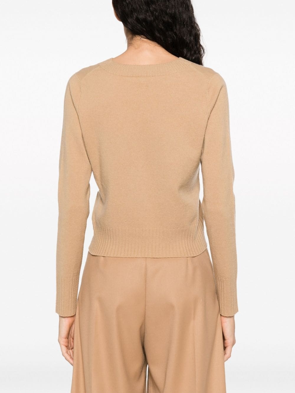 V-neck cropped jumper - 4