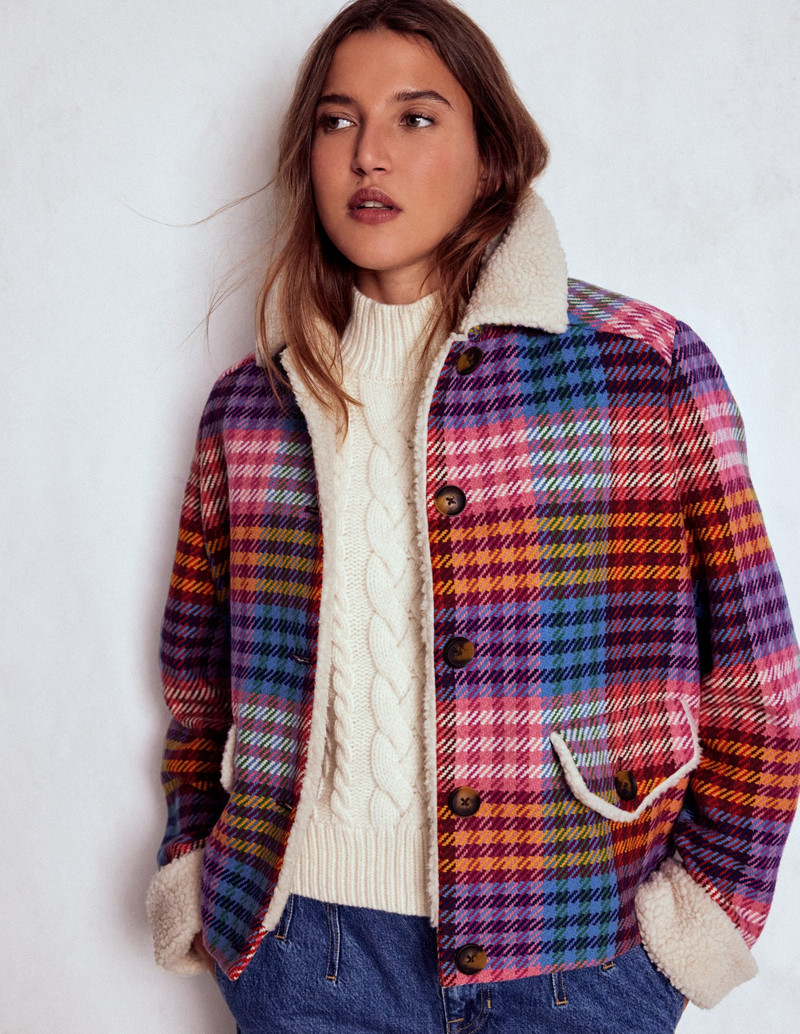 Stirling Check Coat-Rainbow Blanket Multigingham 5