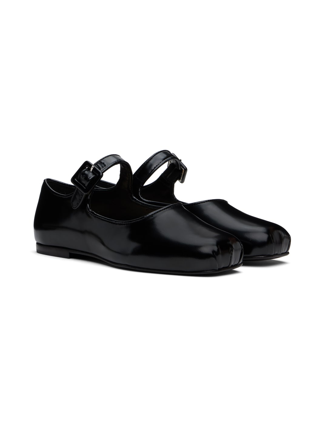 Black Mary Jane Pointe Ballerina Flats - 4