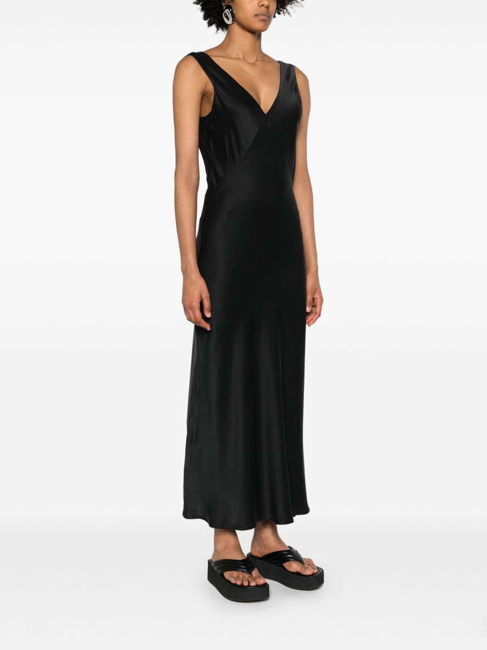 Bordeaux silk maxi dress - 3