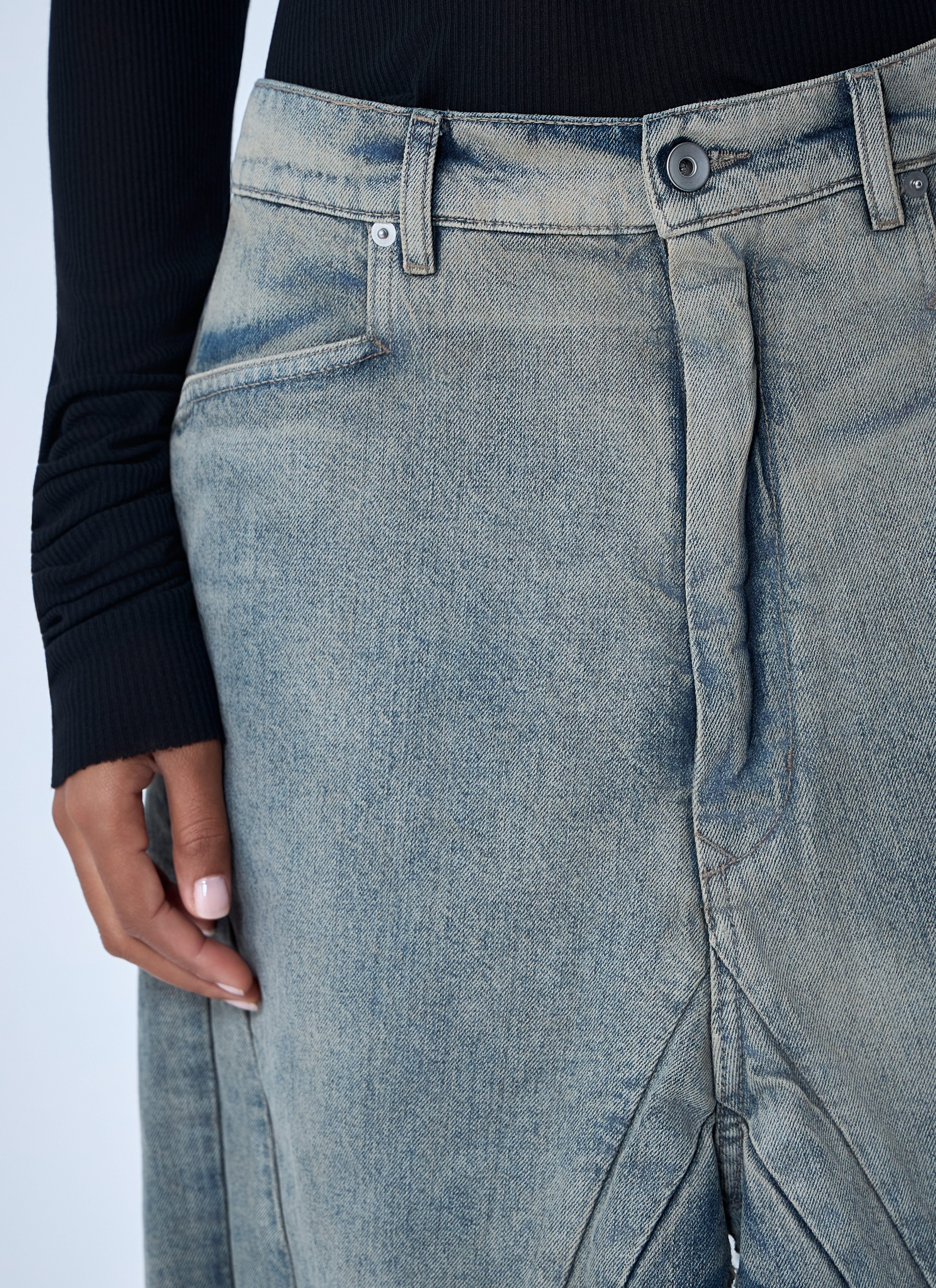 Rick Owens Women Slivered Denim Skirt - 5