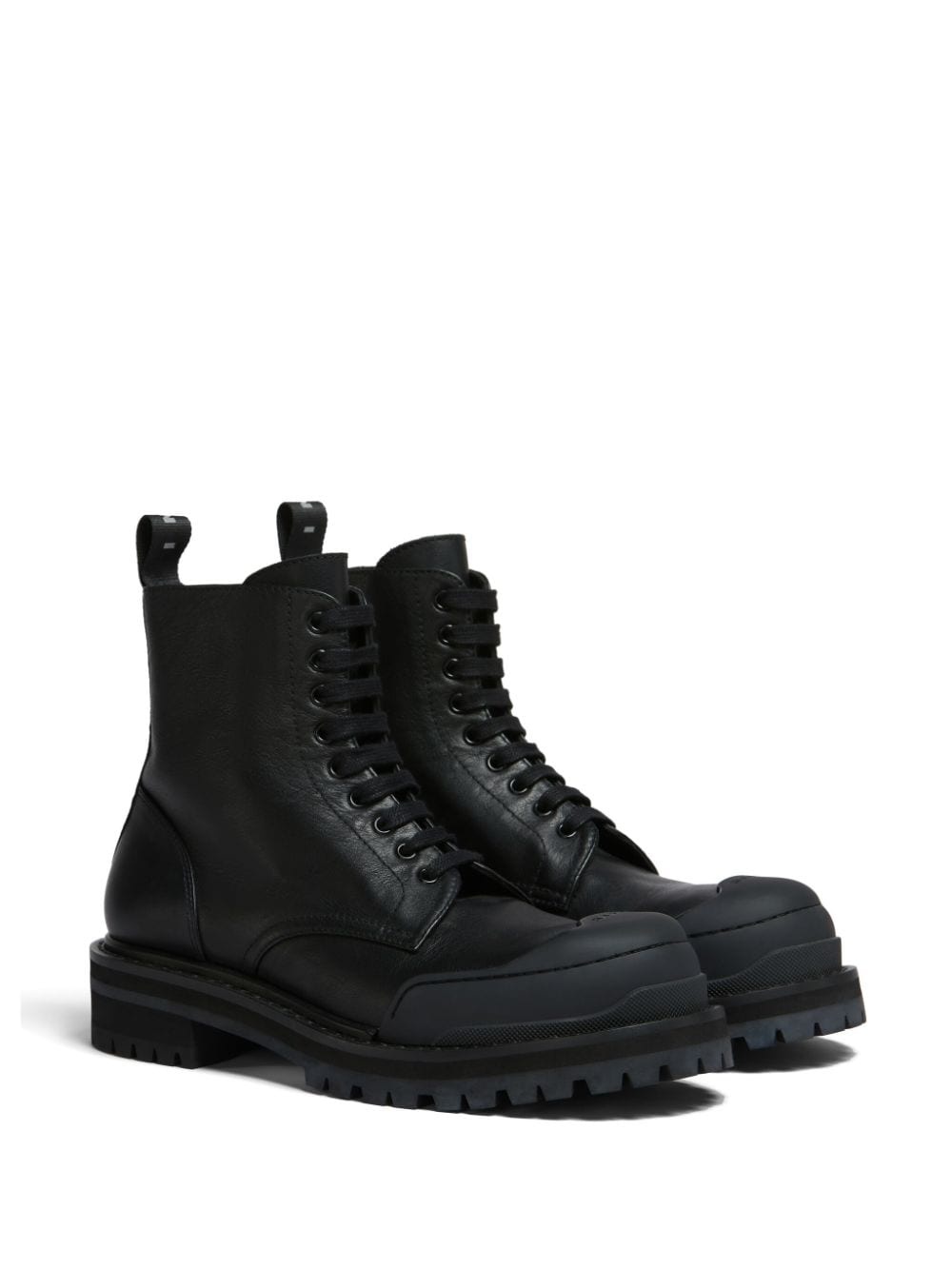 panelled toe combat boots - 2
