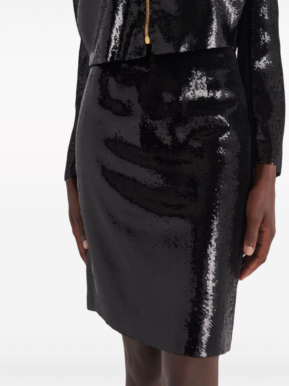 sequinned pencil skirt - 4