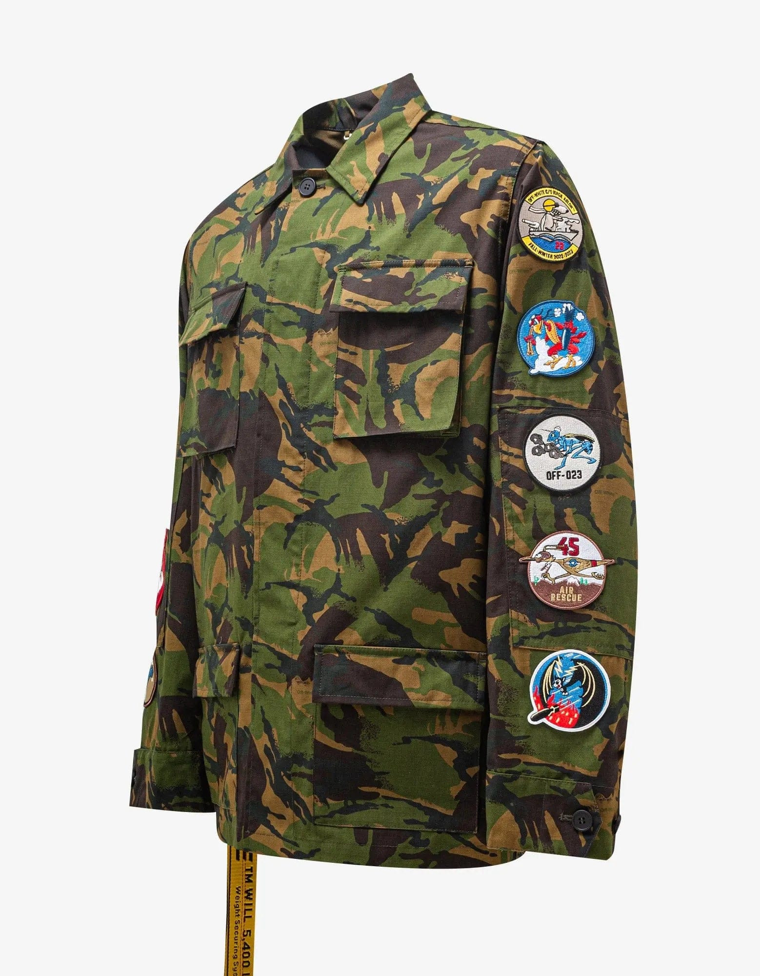 Off-White Green Camouflage Patch Field Jacket - 7