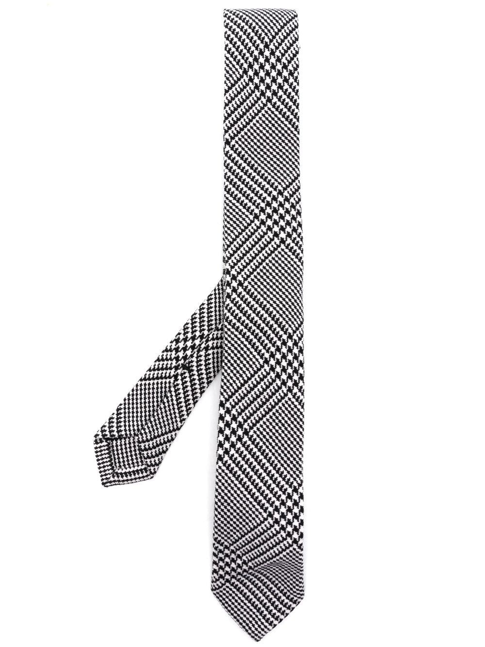 houndstooth-check wool tie - 1