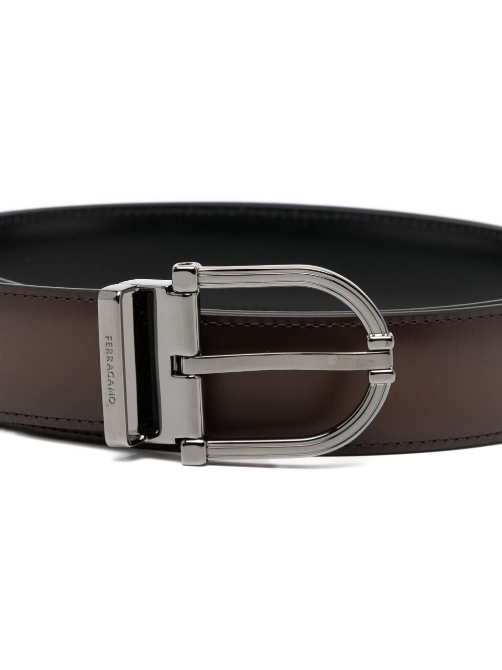 leather square belt - 3
