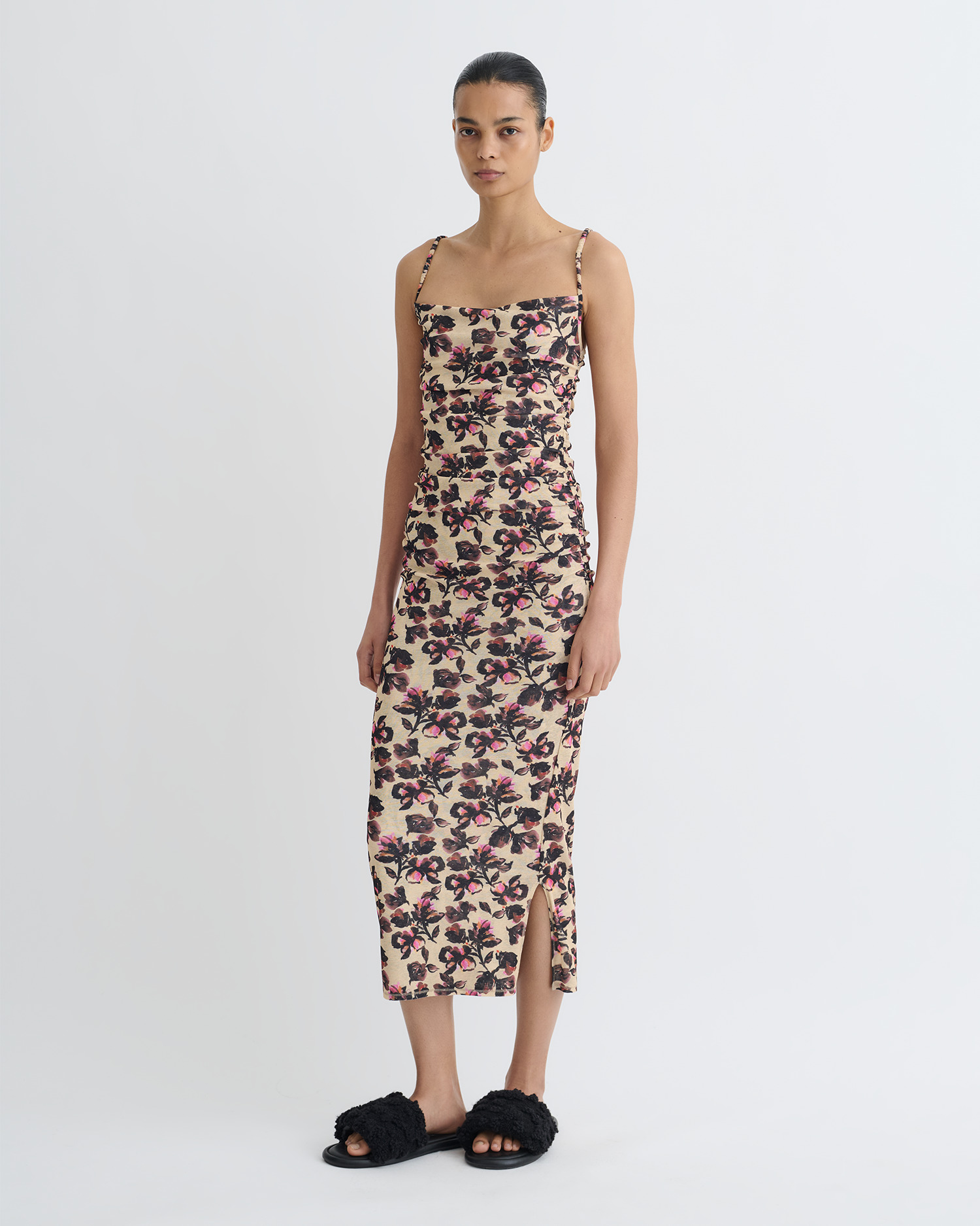 Printed Mesh Jersey Midi Dress - 2