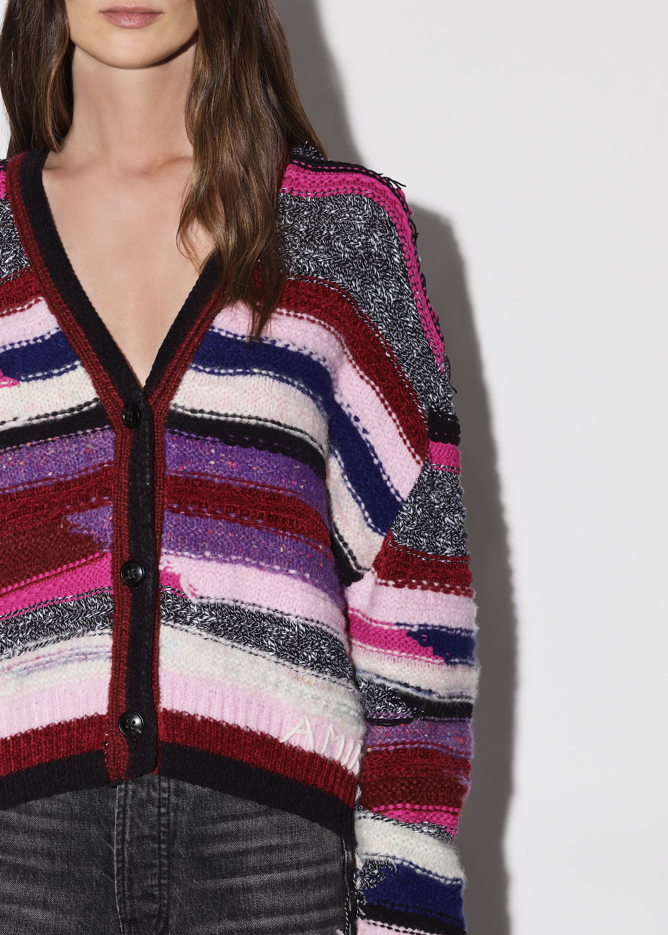 MULTI YARN STRIPE CARDIGAN - 6