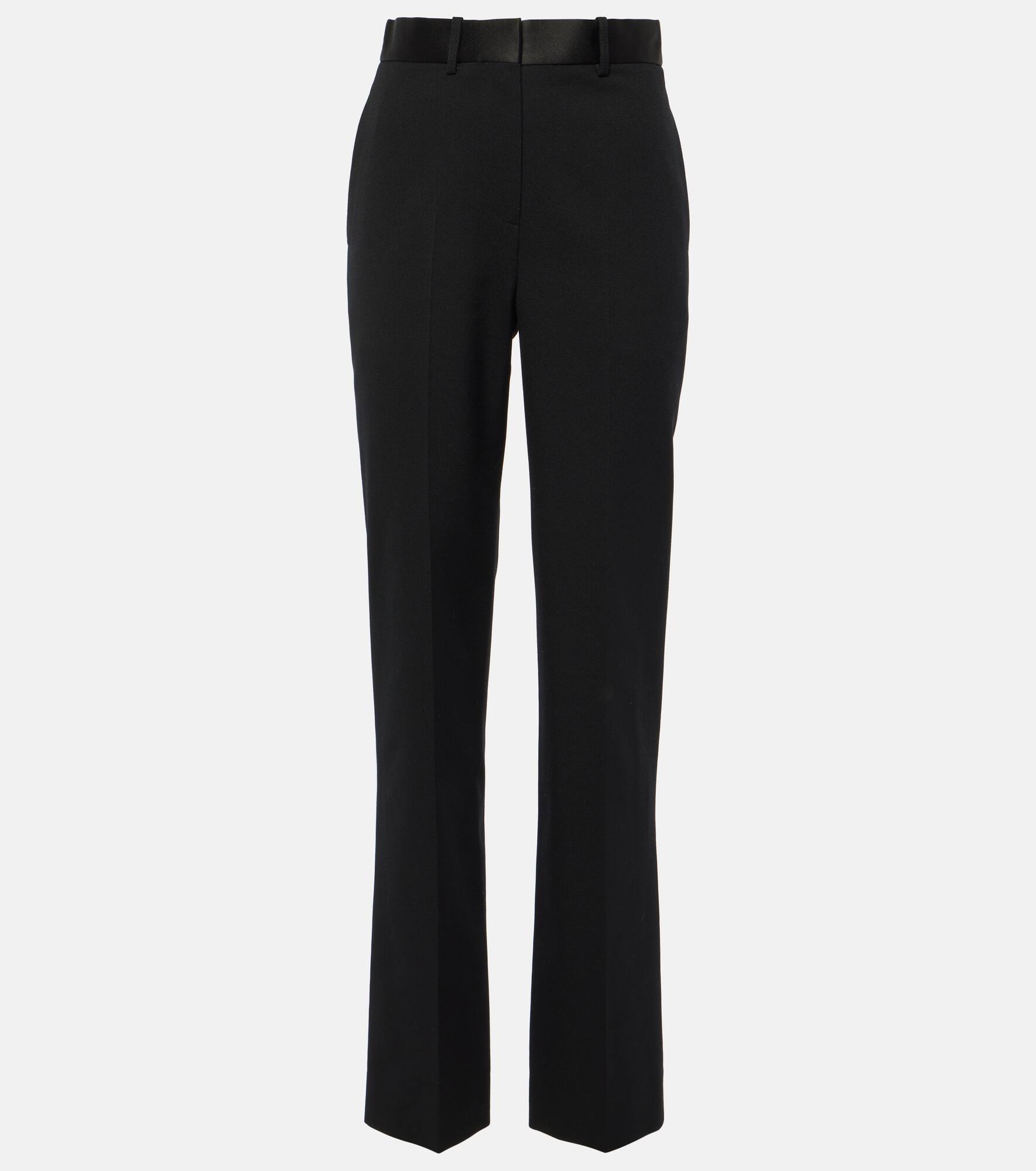 High-rise wool-blend straight pants - 1