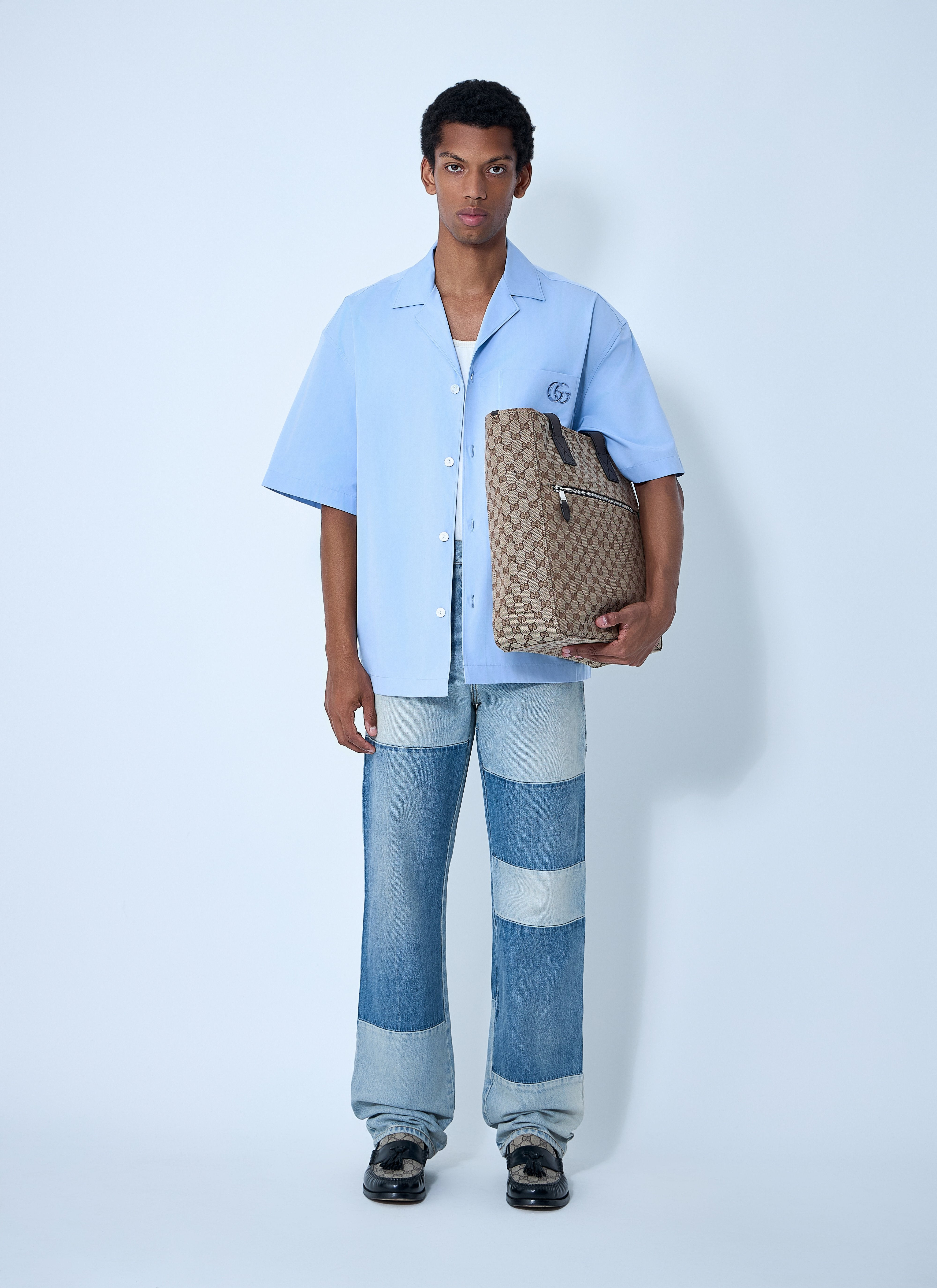 Gucci Men Contrast Panel Jeans - 2
