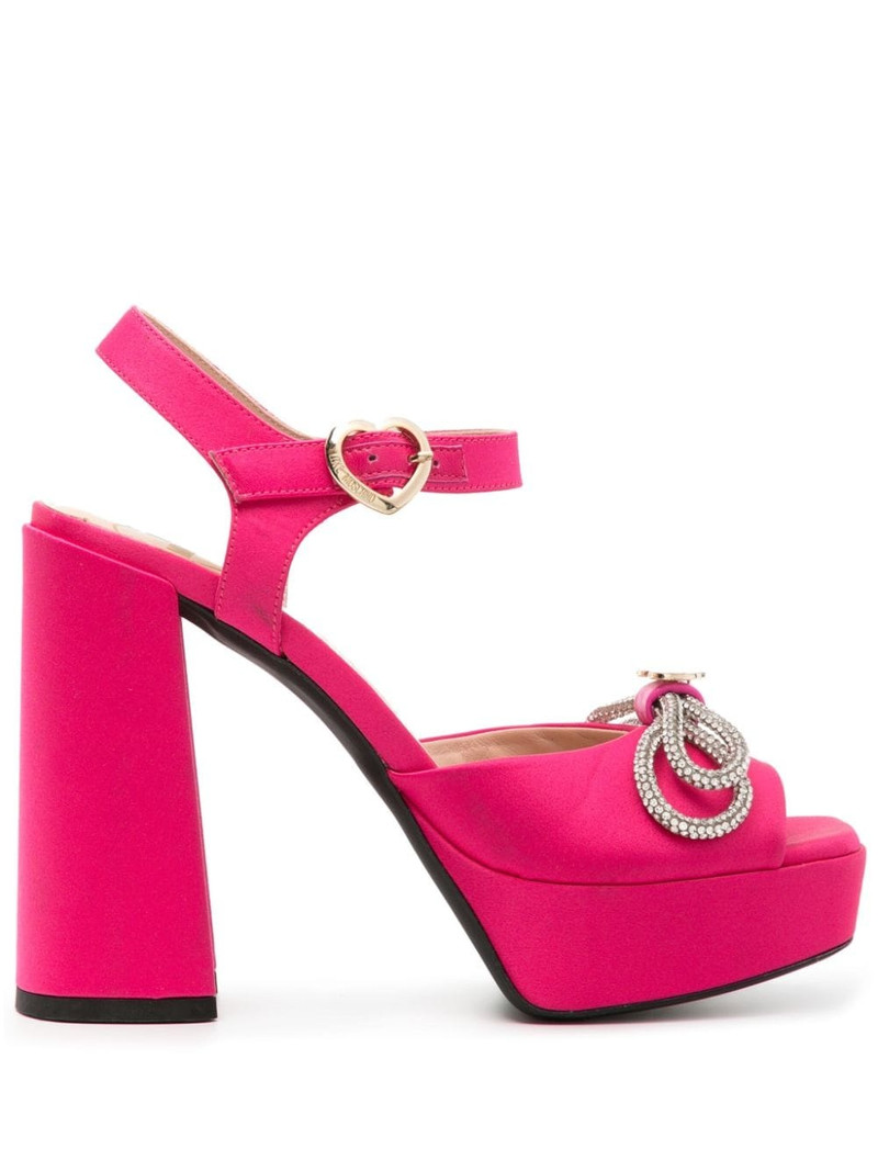 130mm logo-plaque bow sandals 1